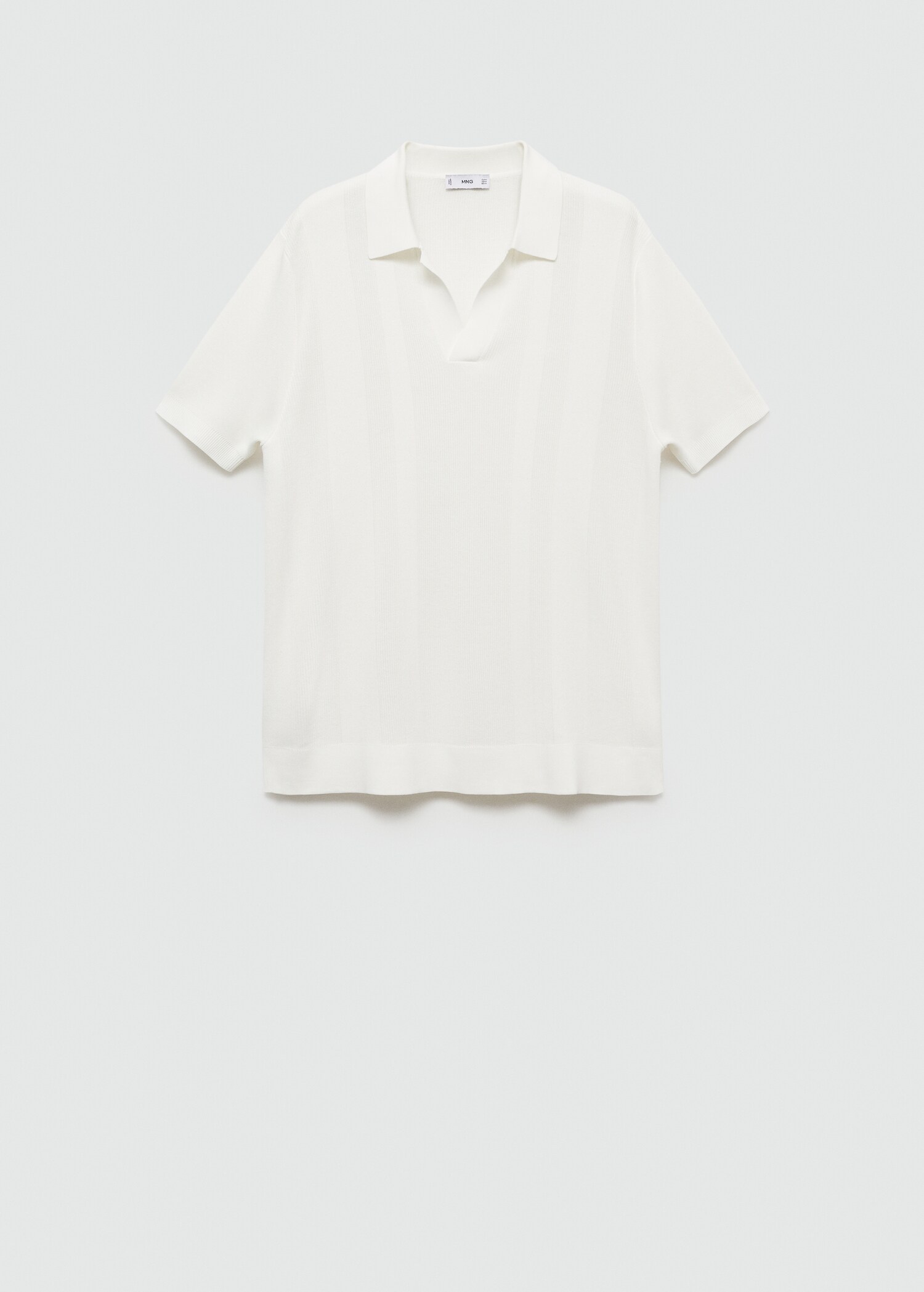 Ribbed knit polo shirt - Article without model