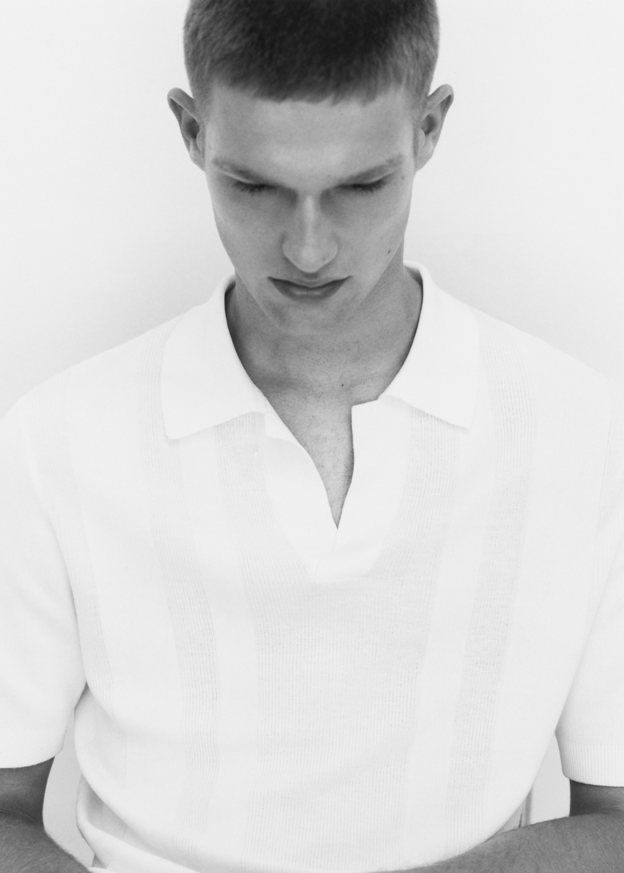 Ribbed knit polo shirt - Details of the article 5