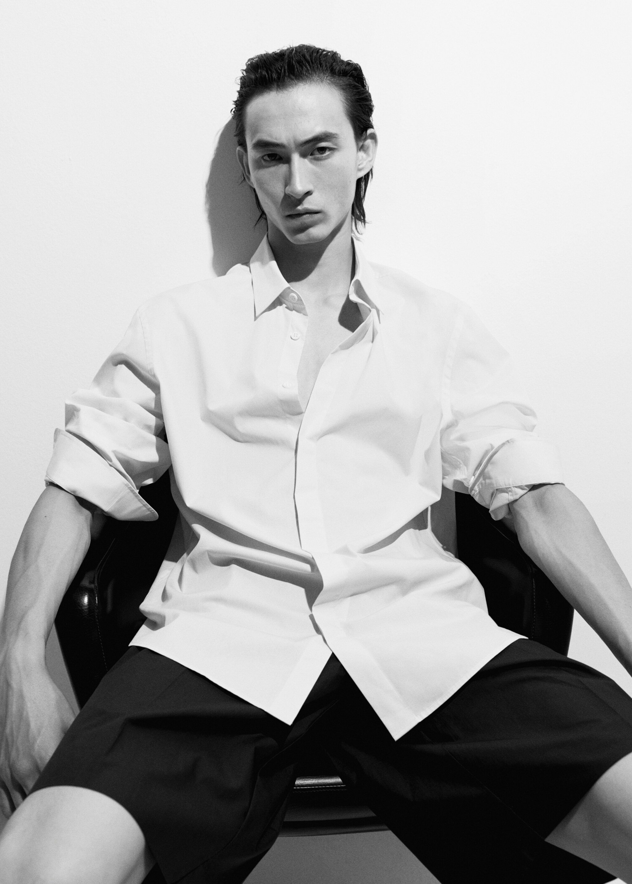 Chemise regular-fit 100 % coton - Détail de l'article 5, Écru. Ref: 77002541-00.