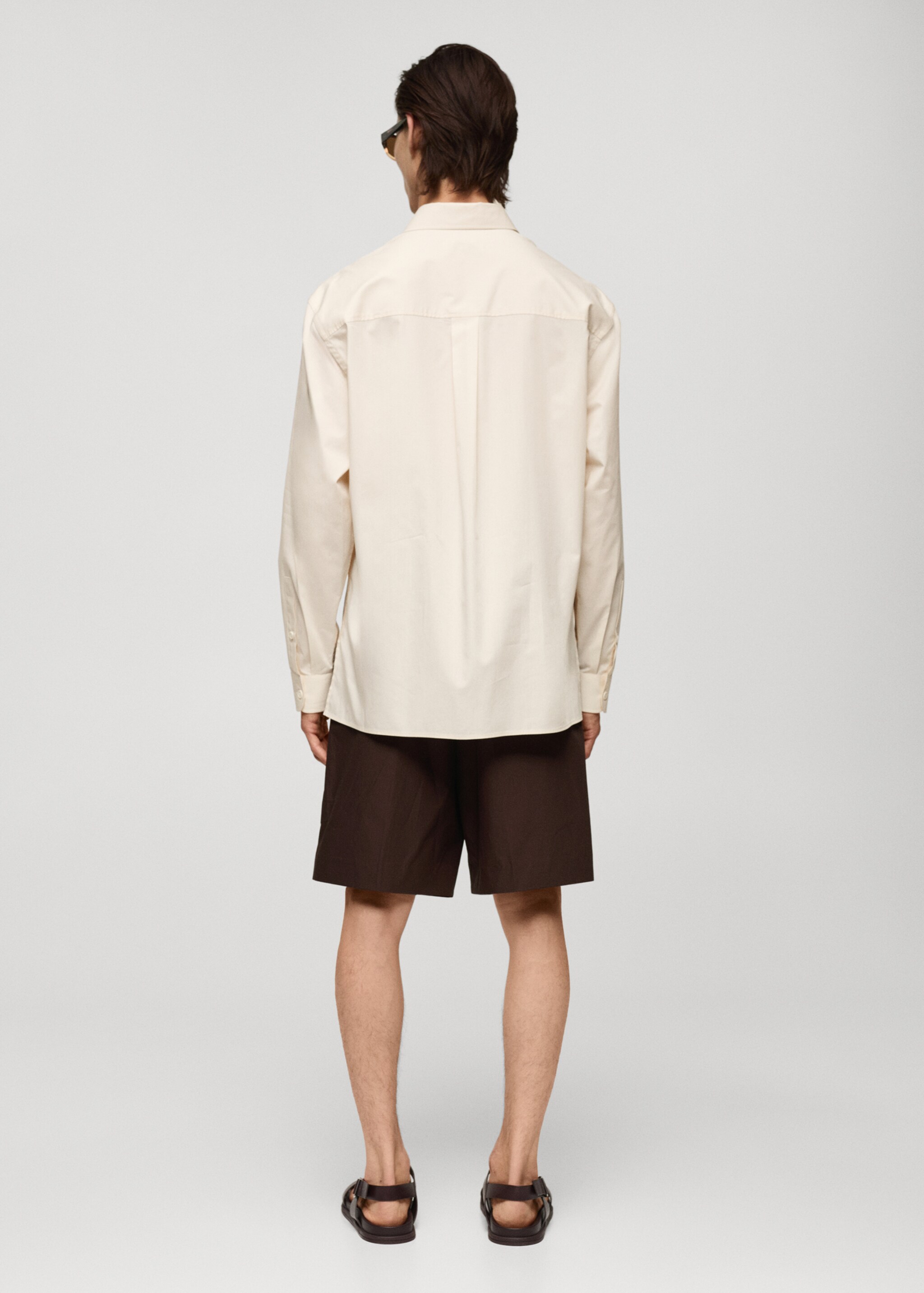 Chemise regular-fit 100 % coton - Verso de l’article, Écru. Ref: 77002541-00.