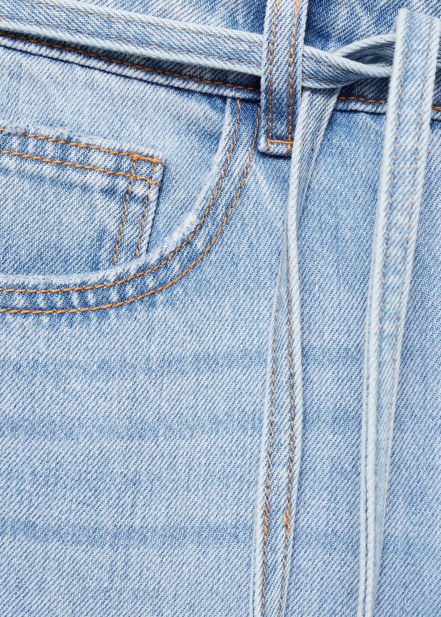 Wideleg jeans with drawstring - Details of the article 8