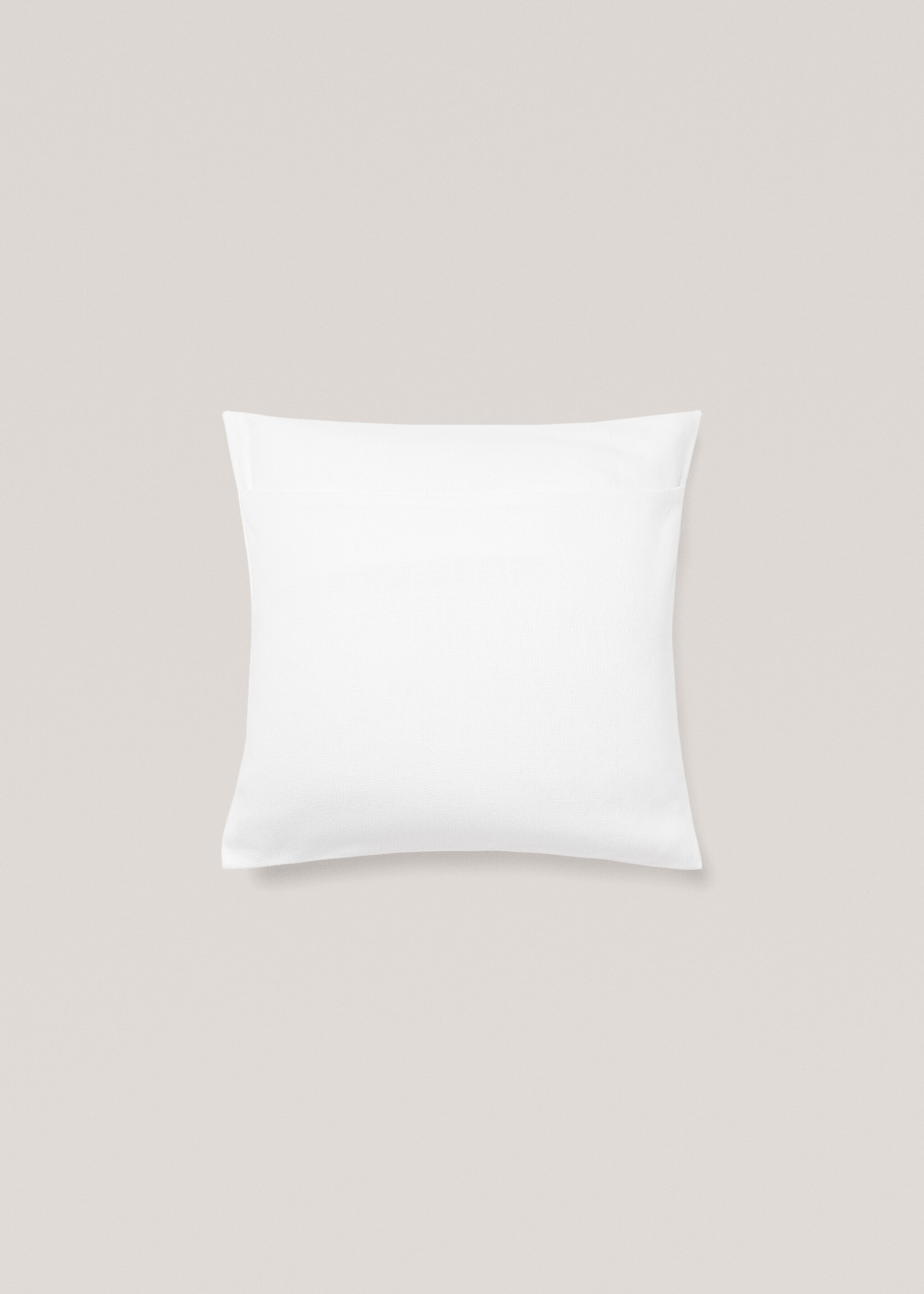 Unifarbener Kissenbezug aus Baumwolle, 45 x 45 cm - Detail des Artikels 1, Cremeweiß. Ref: 77002550-00.