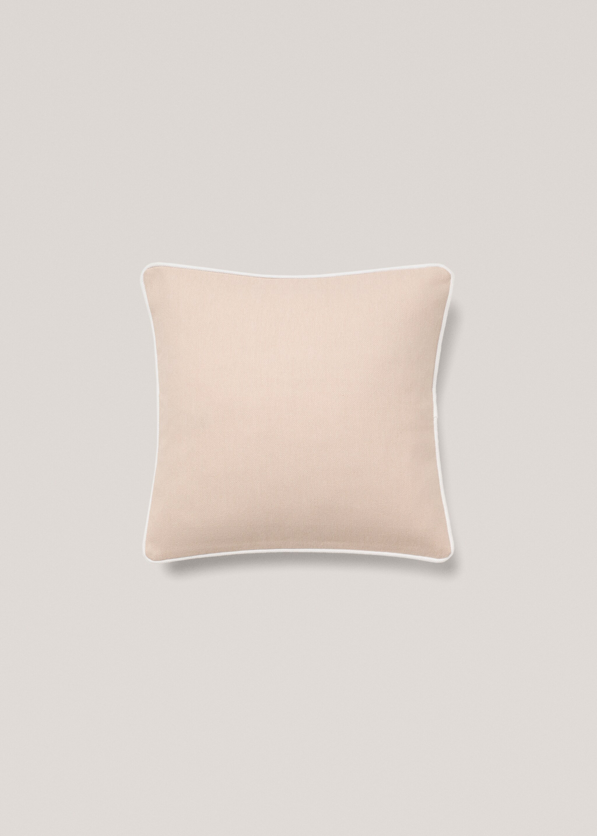 Cotton cushion cover with trim 45x45cm - Article without model, Sand. Ref: 77002551-00.