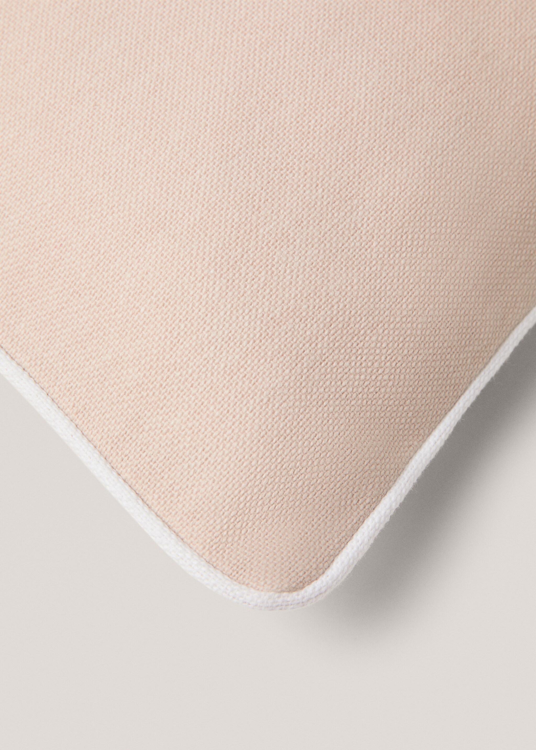 Cotton cushion cover with trim 45x45cm - Details of the article 3, Sand. Ref: 77002551-00.