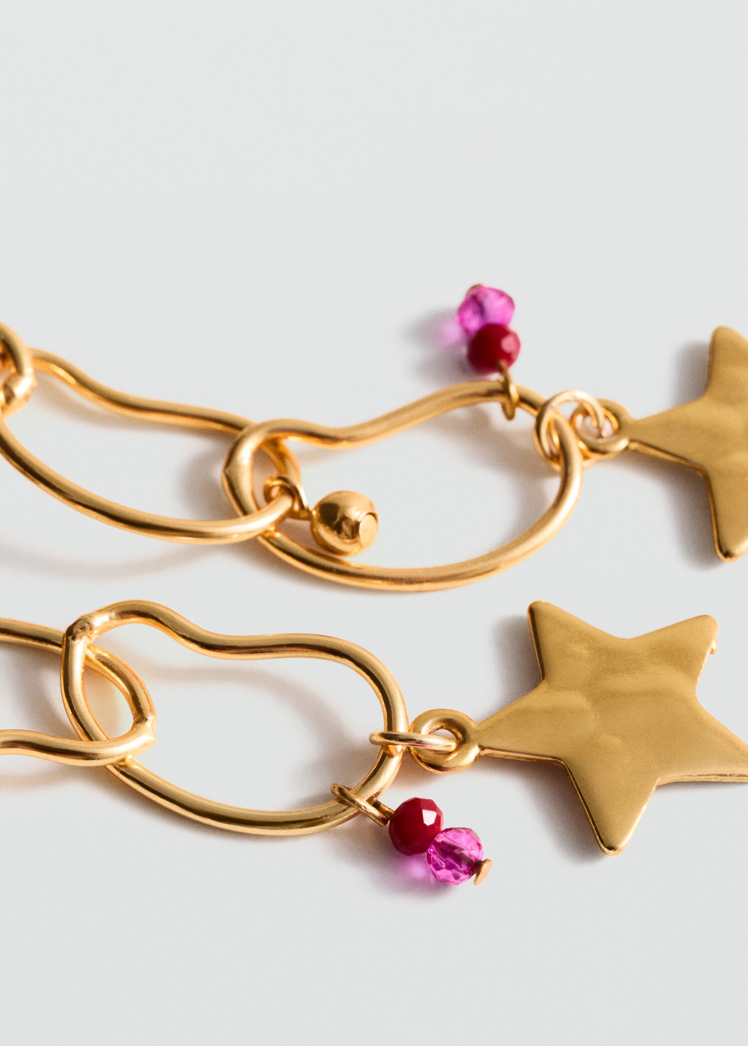 Long star earrings - Medium plane