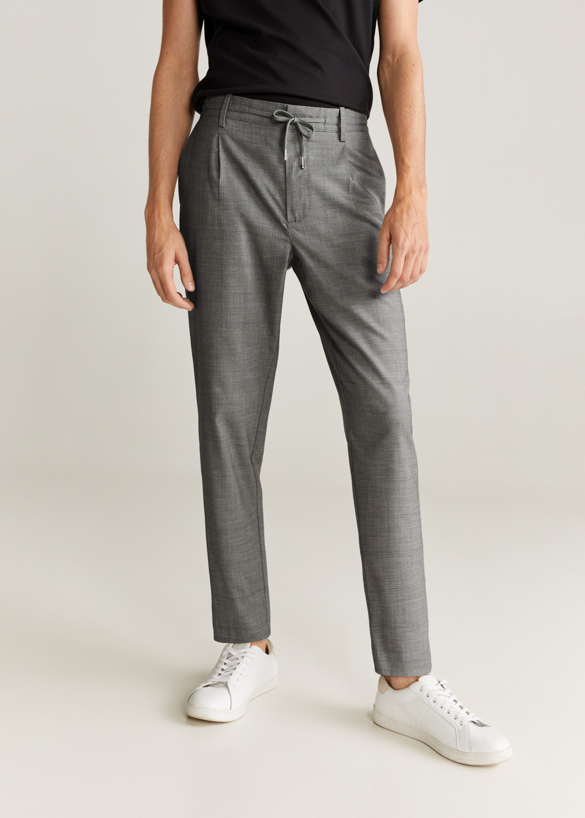 Oblekové kalhoty slim fit 100% len - Náhled ve středové rovině