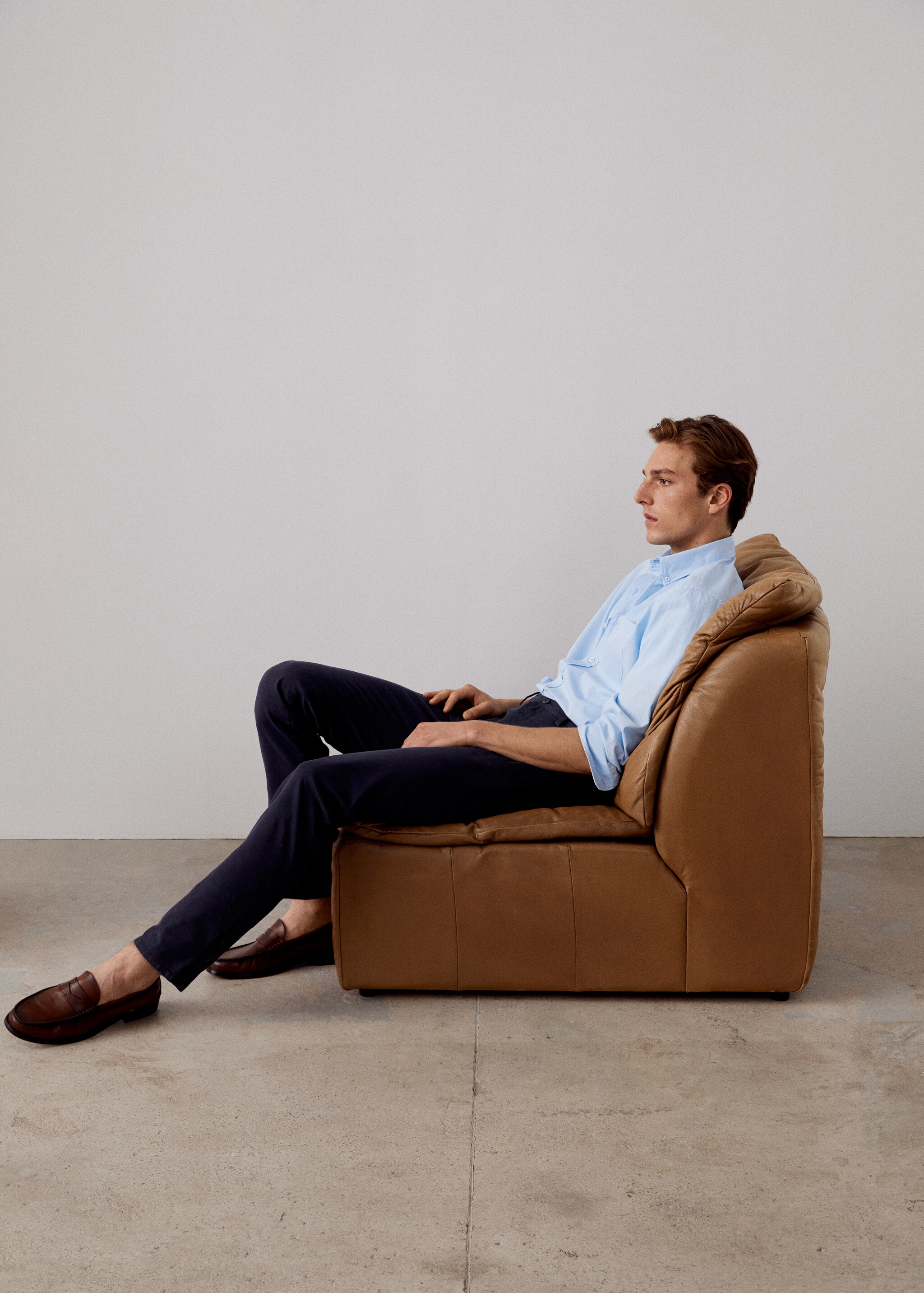 Oblekové sako slim fit ze lněné směsi - Detail zboží 6