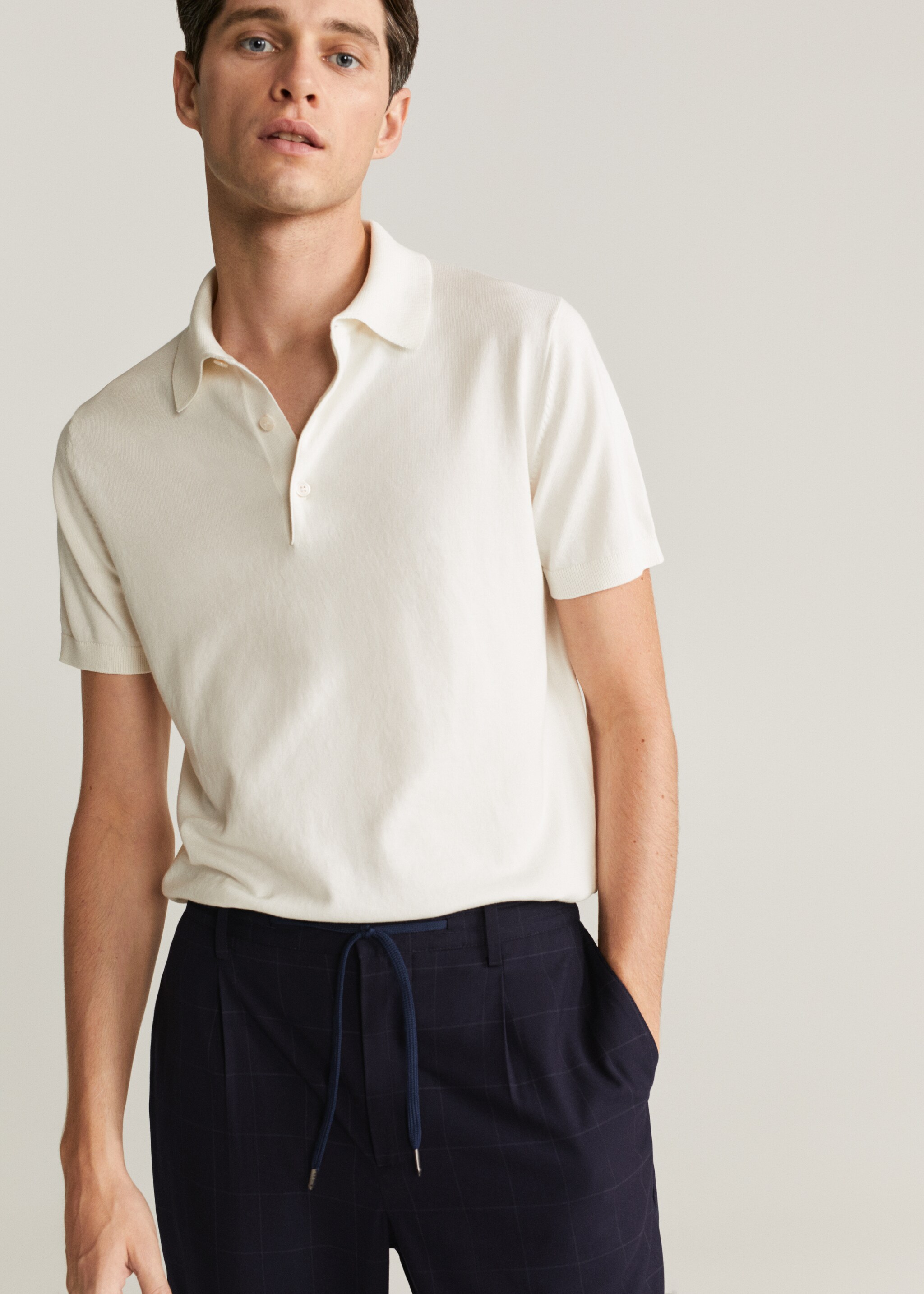 Oblekové kalhoty slim fit ze lněné směsi - Detail zboží 1