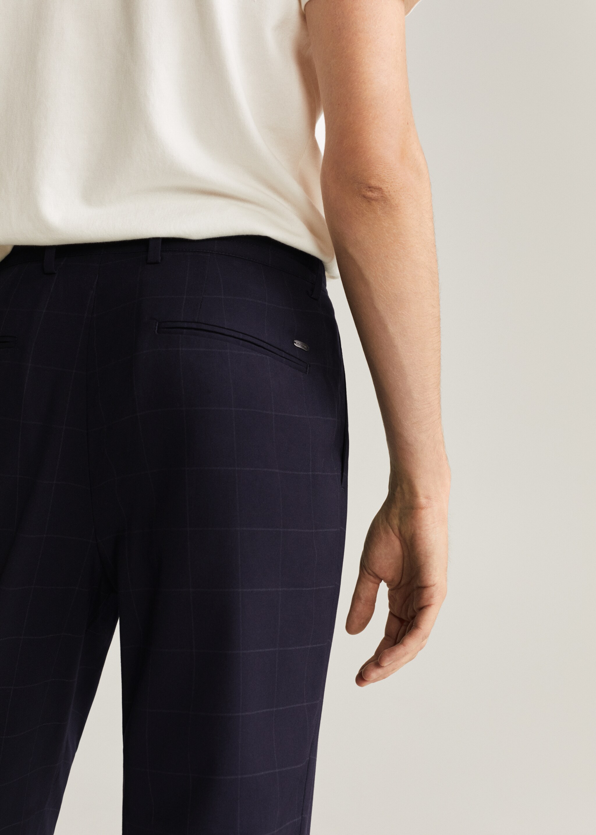 Oblekové kalhoty slim fit ze lněné směsi - Detail zboží 2