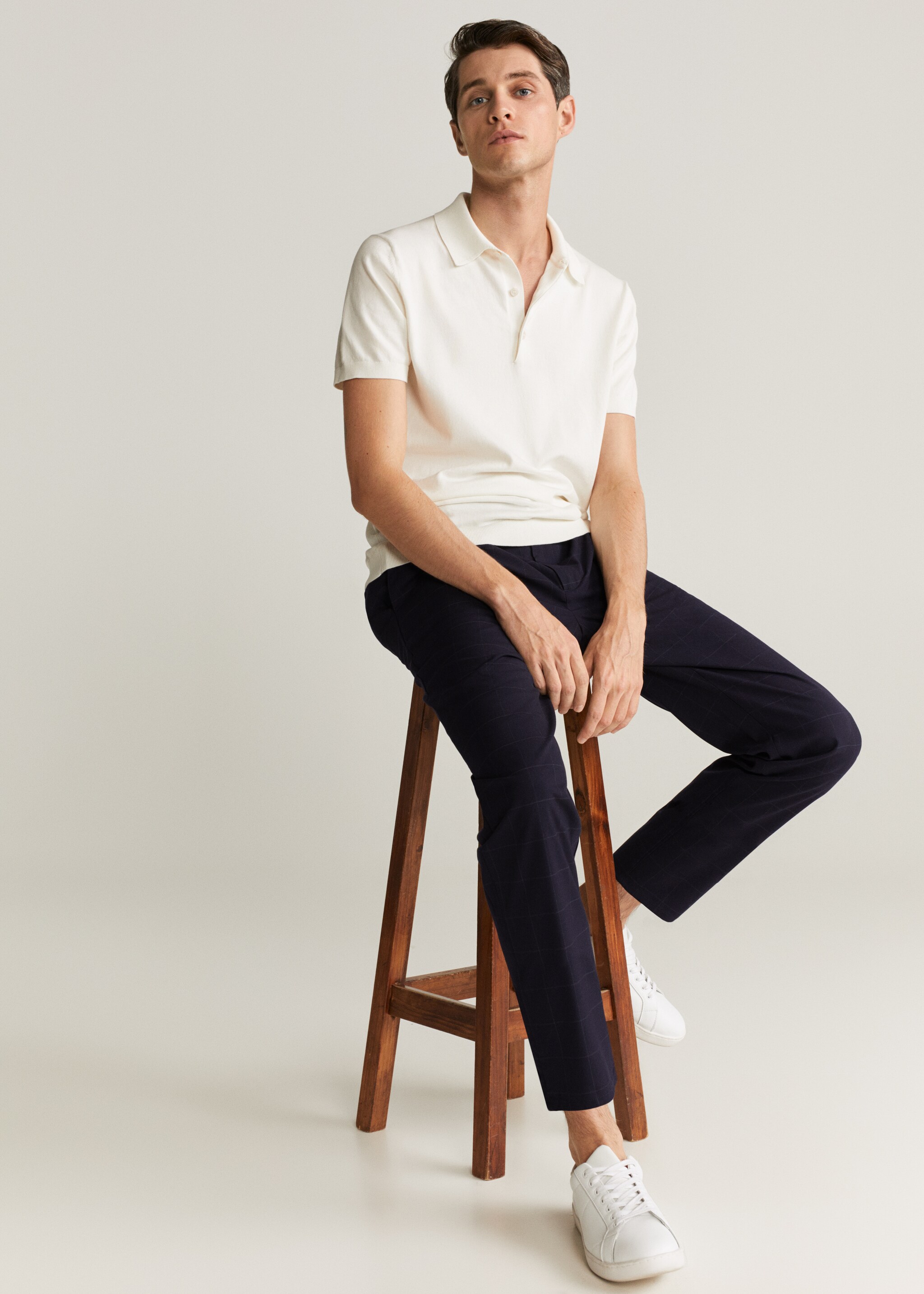 Oblekové kalhoty slim fit ze lněné směsi - Detail zboží 3