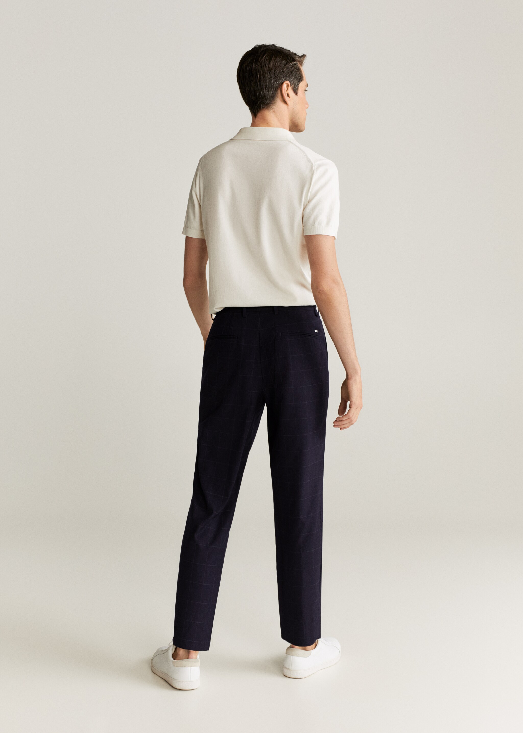 Oblekové kalhoty slim fit ze lněné směsi - Zadní strana zboží
