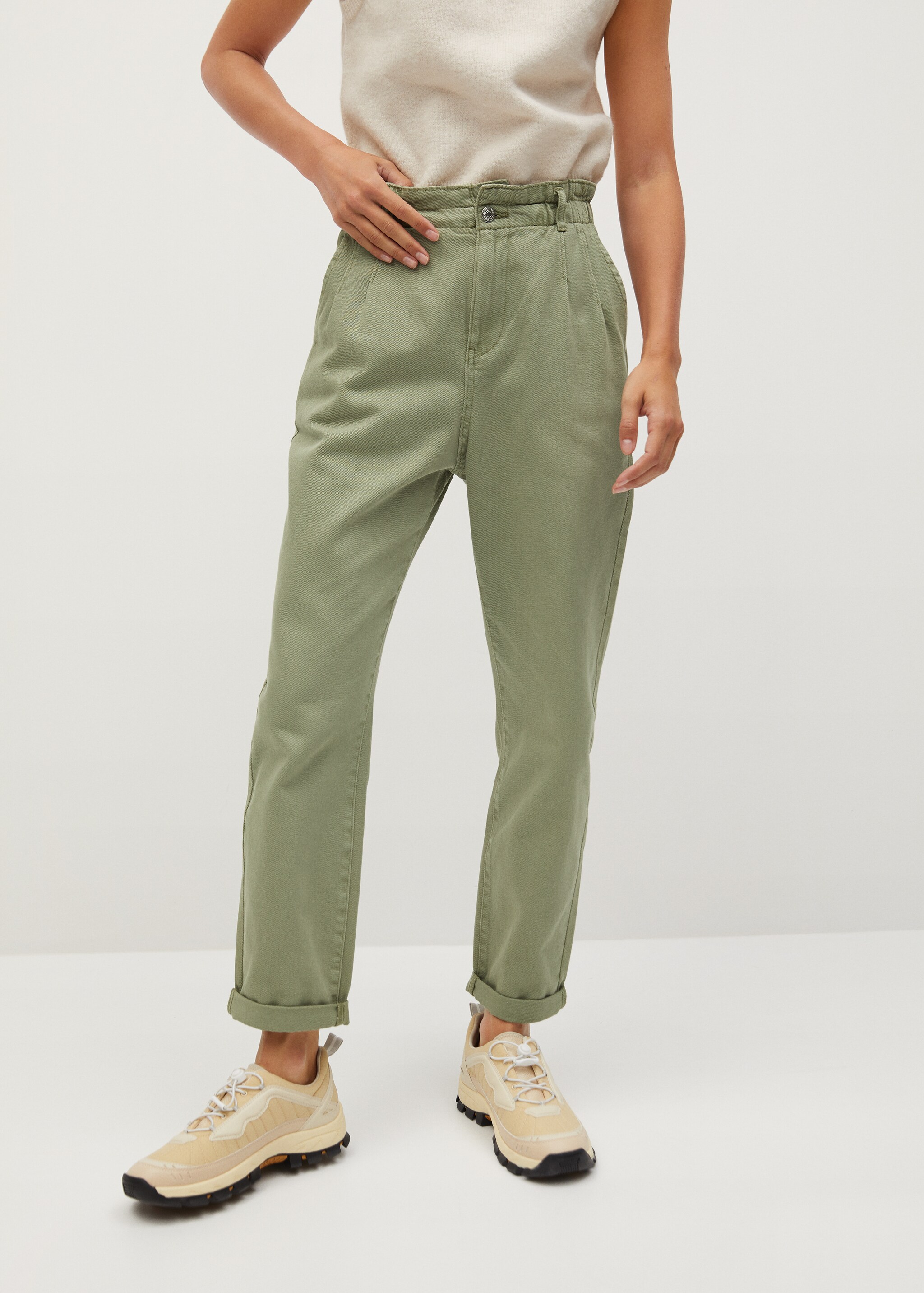 Jeans baggy cintura elástica - Plano medio