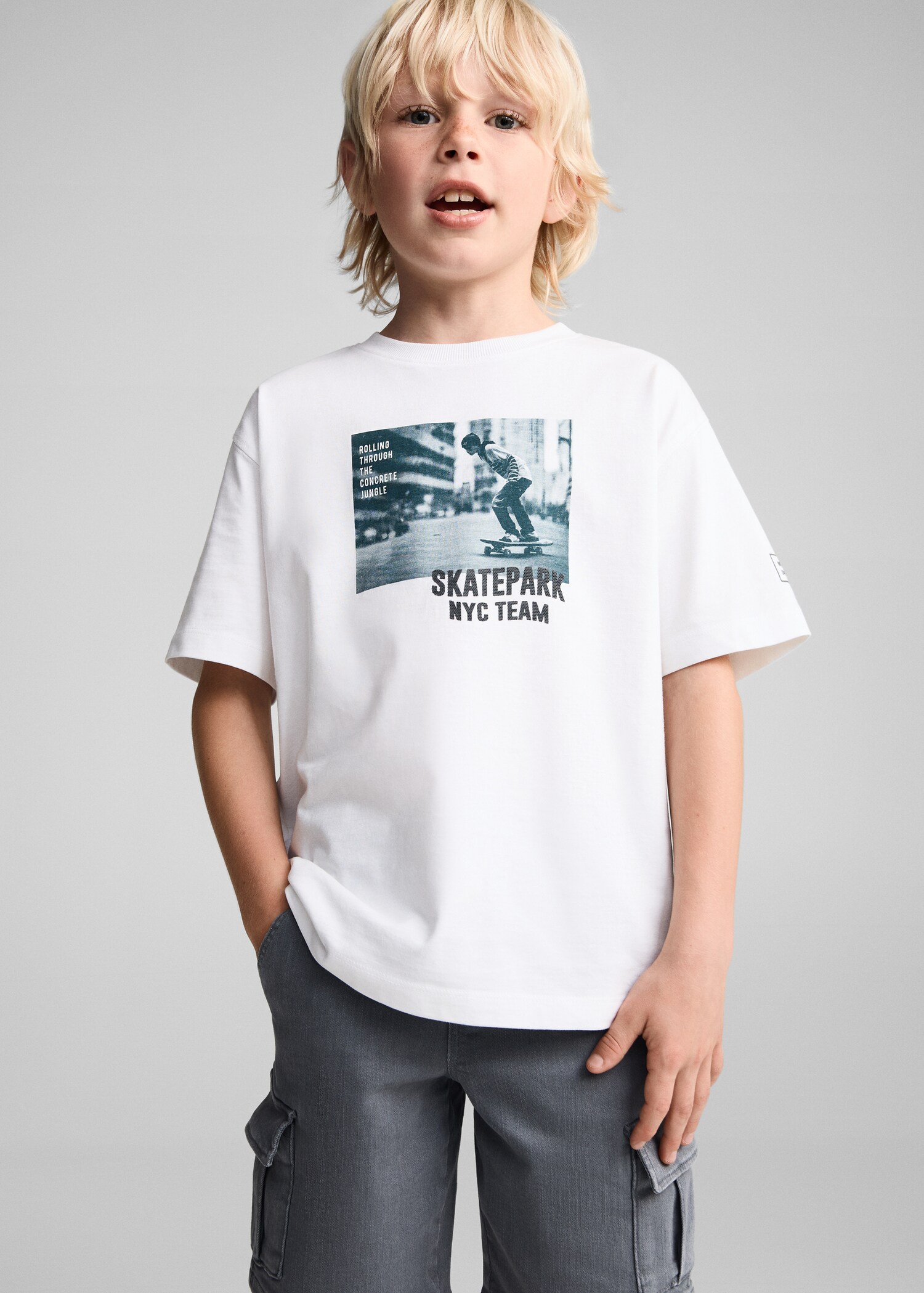 Camiseta algodón estampada - Plano medio