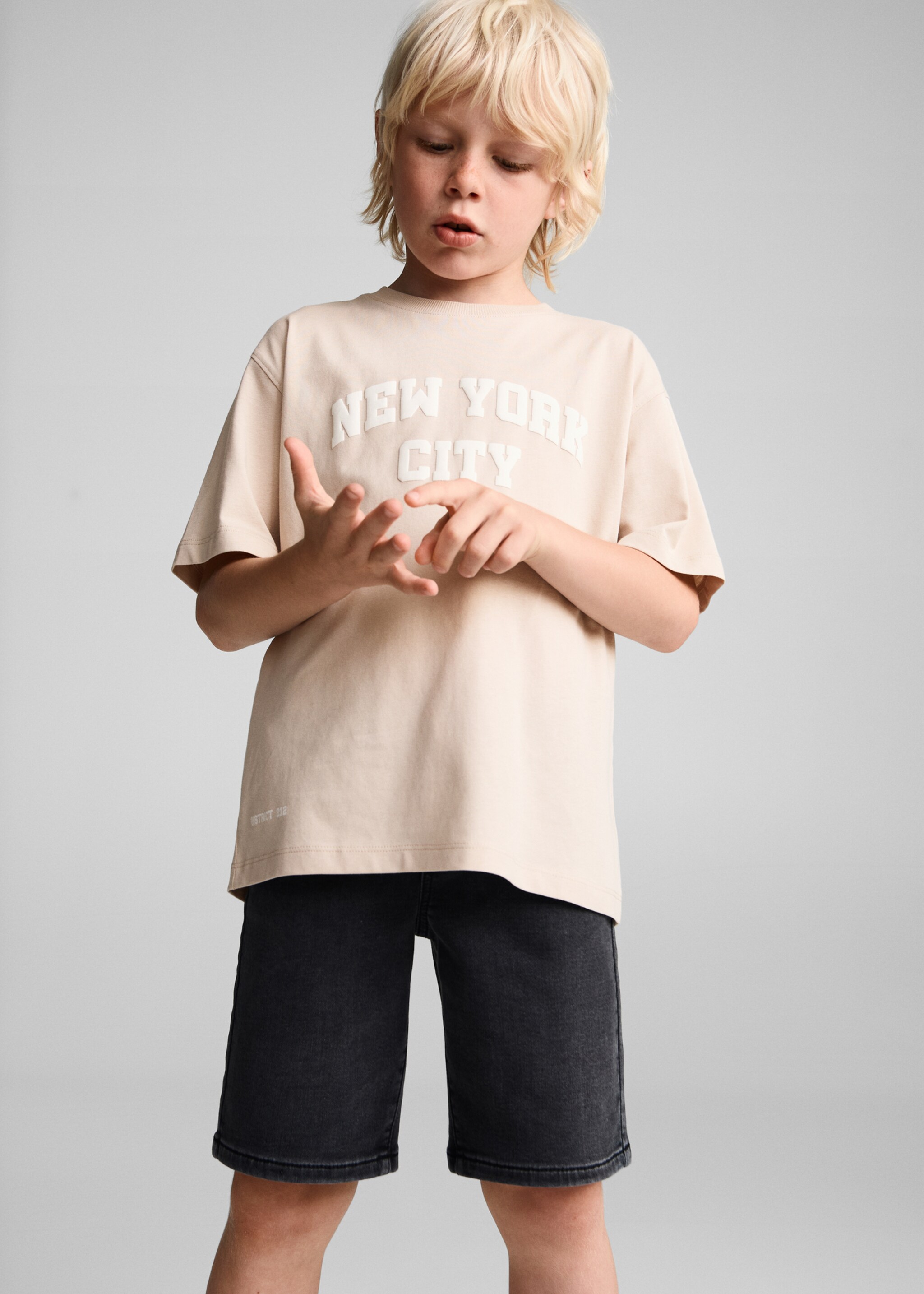 T-shirt coton imprimé - Plan moyen