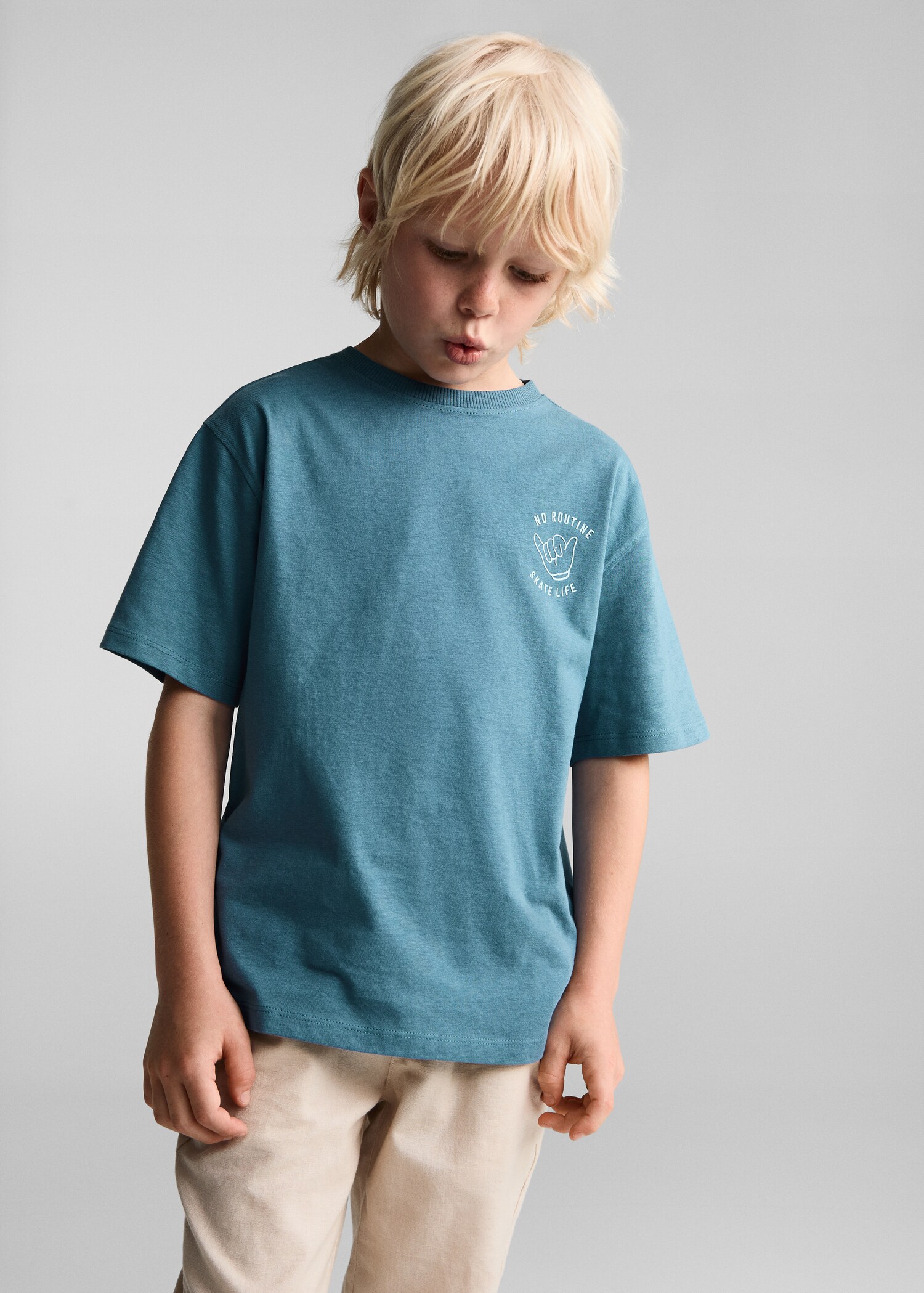 Bedrucktes Baumwoll-T-Shirt - Mittlere Ansicht
