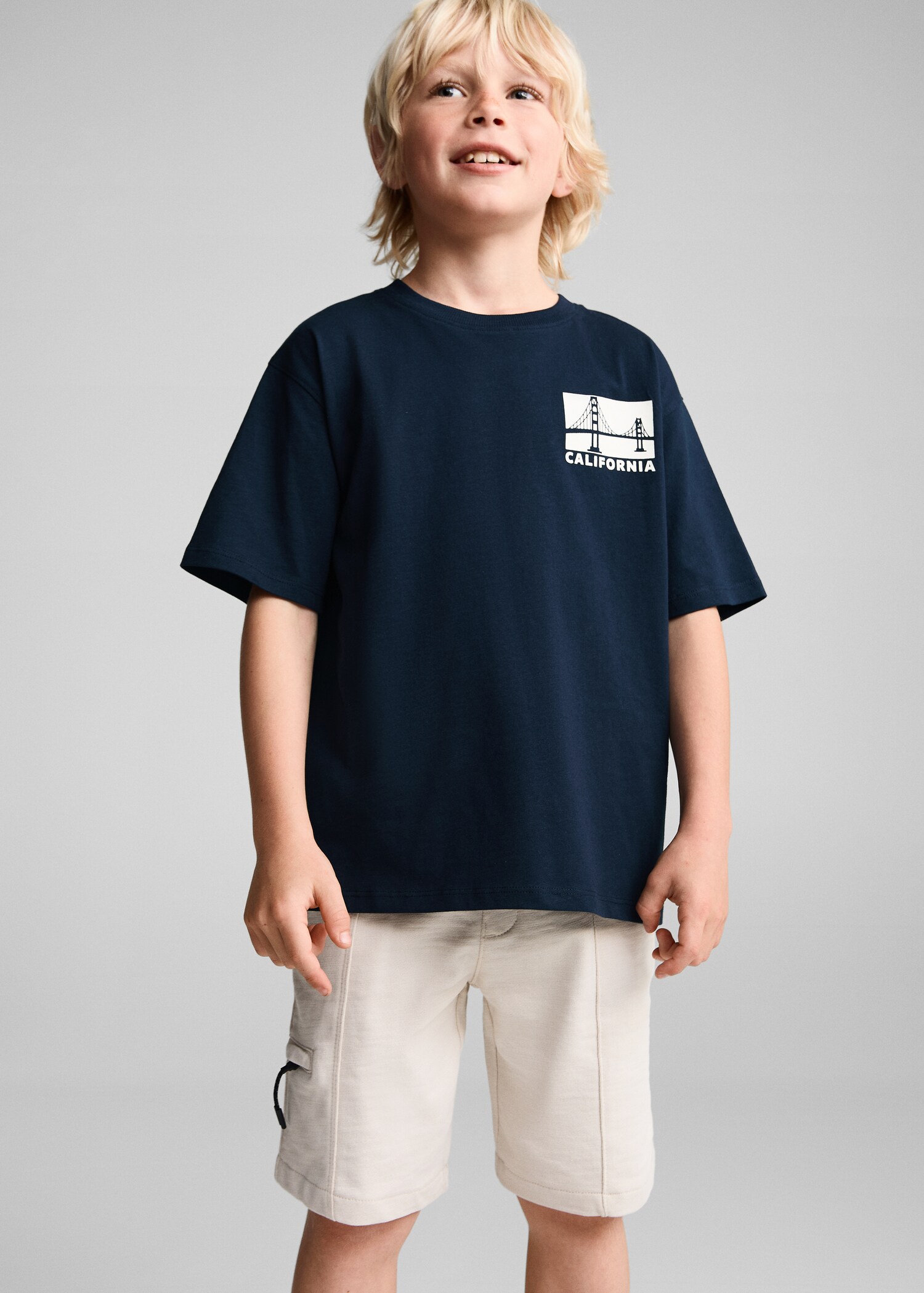 Bedrucktes Baumwoll-T-Shirt - Mittlere Ansicht