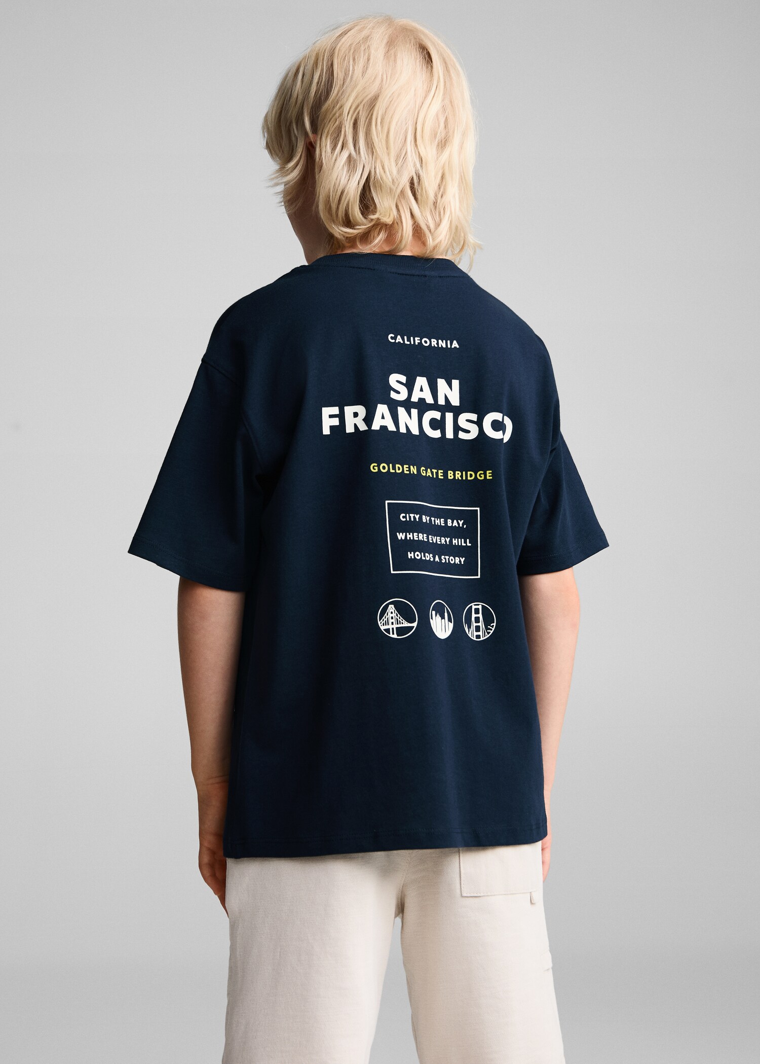 Bedrucktes Baumwoll-T-Shirt - Rückseite des Artikels