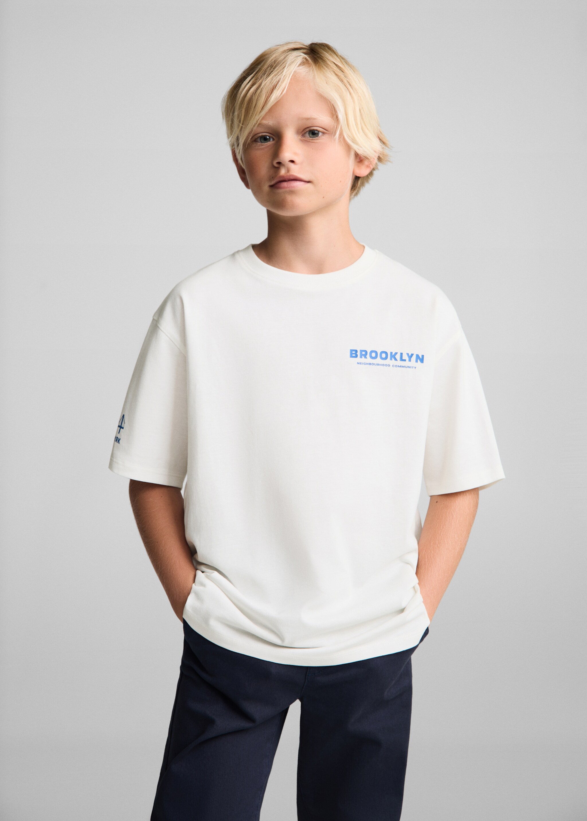 Katoenen T-shirt met print - Middenvlak