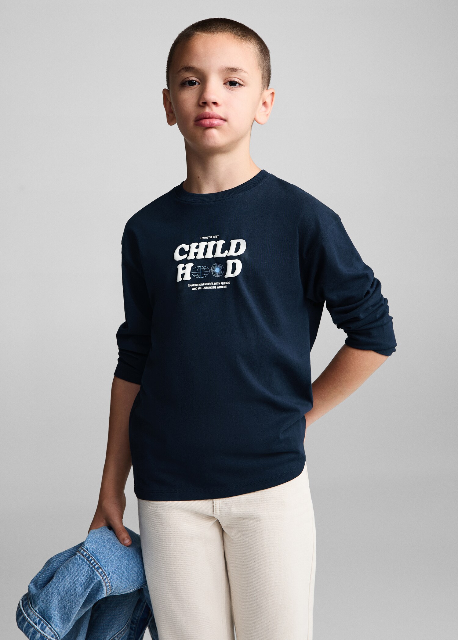 Camiseta manga larga estampada - Plano medio