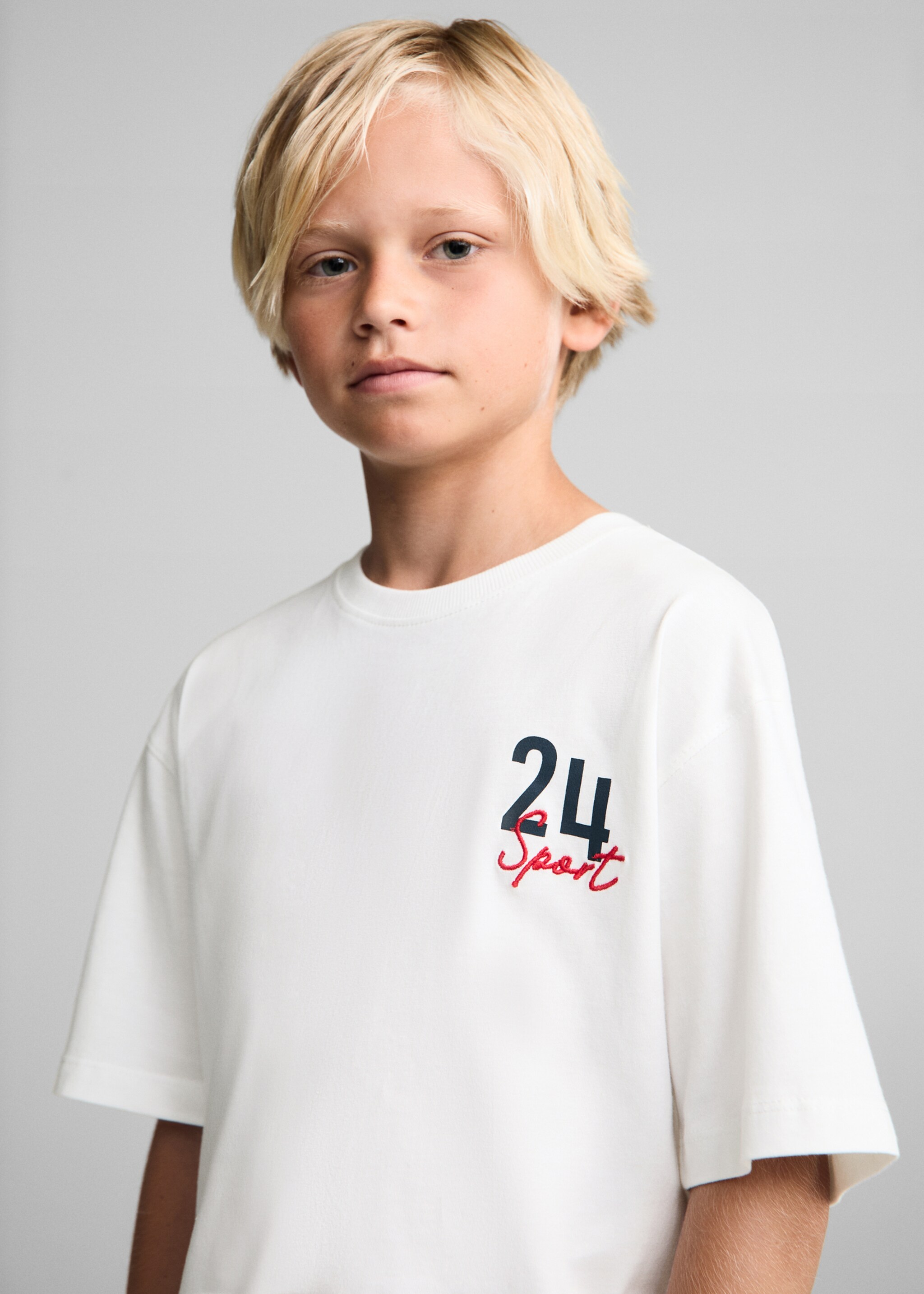 T-shirt coton détail brodé - Détail de l'article 1