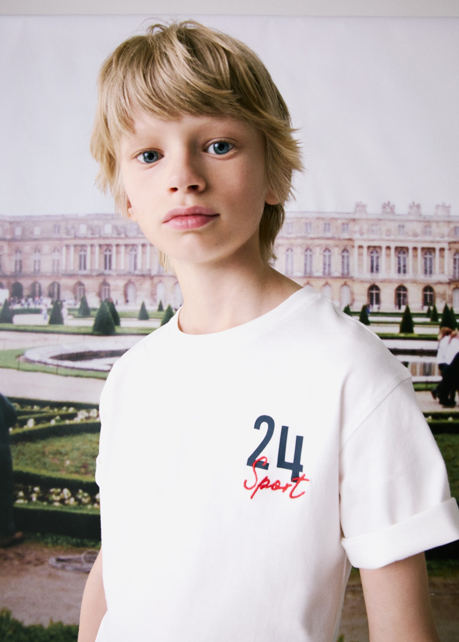Embroidered detail cotton T-shirt - Details of the article 5