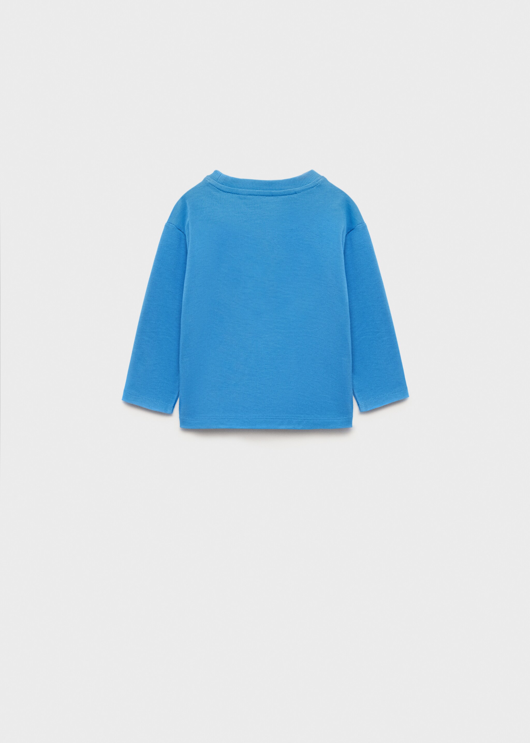 Printed long sleeve t-shirt - Reverse of the article, Vibrant blue. Ref: 77002942-00.