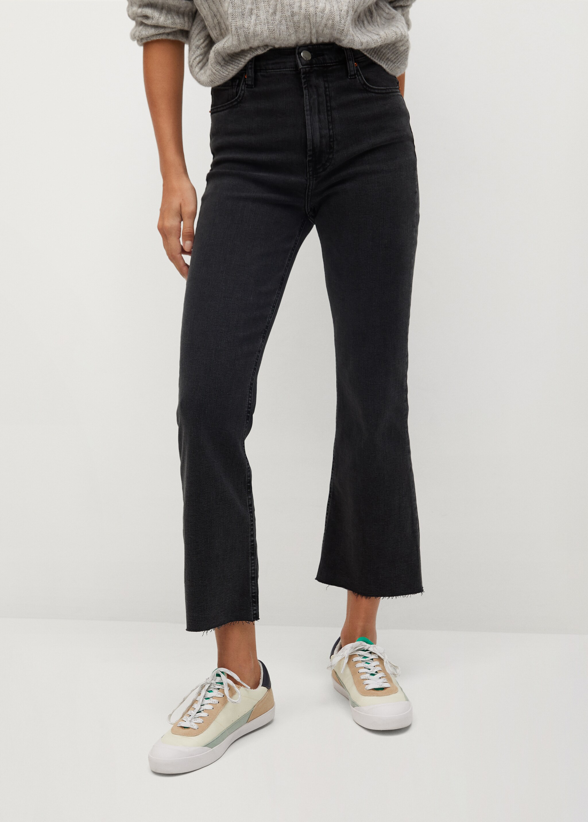 Jeans flare crop - Plano medio