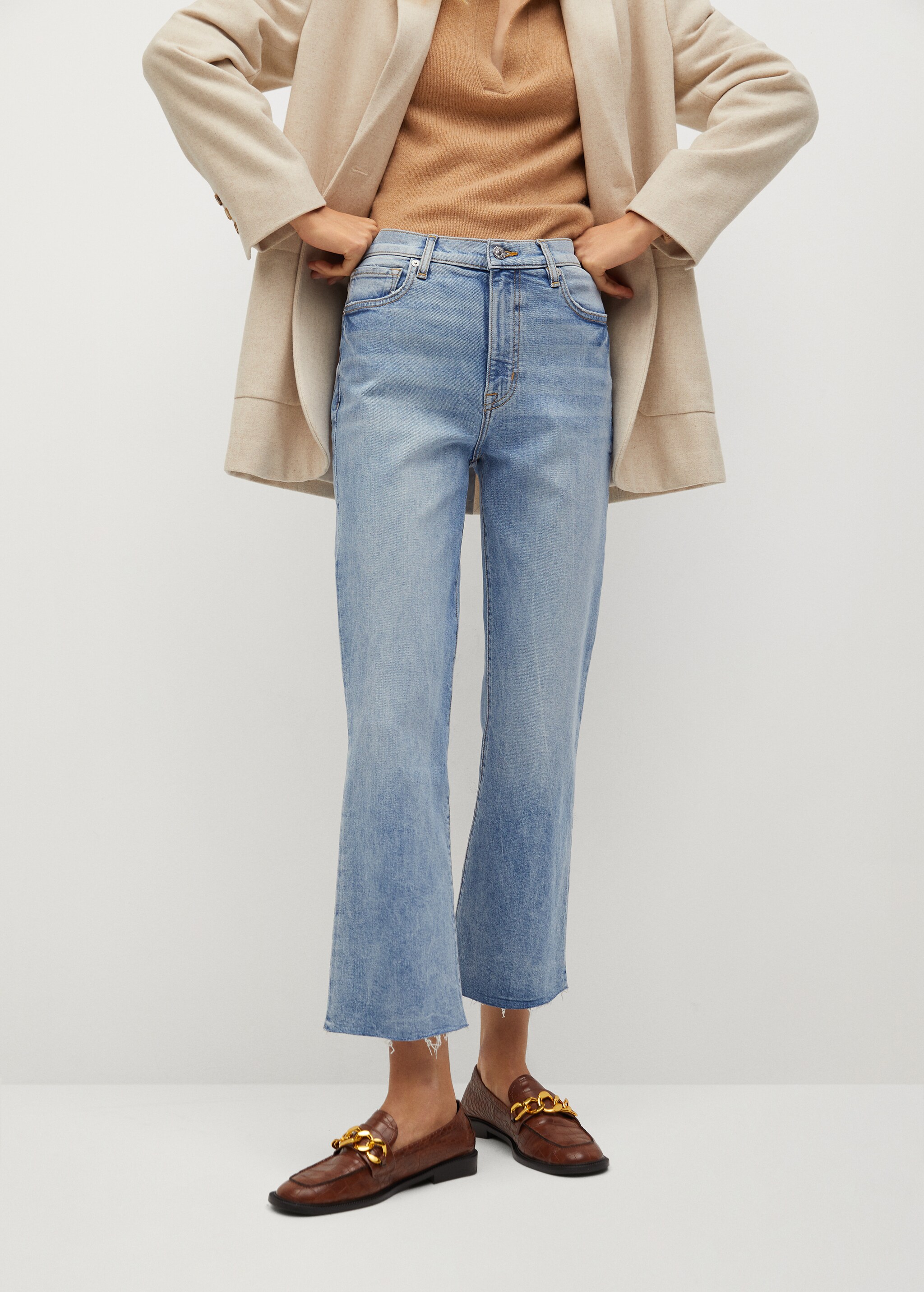 Jeans flare crop - Plano medio