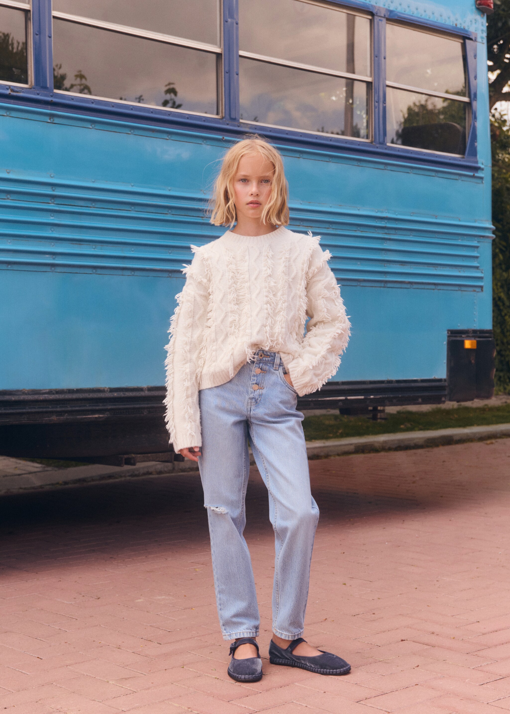 Mom-fit jeans - Detalji artikla 5, Srednje plava. Ref: 77003275-00.
