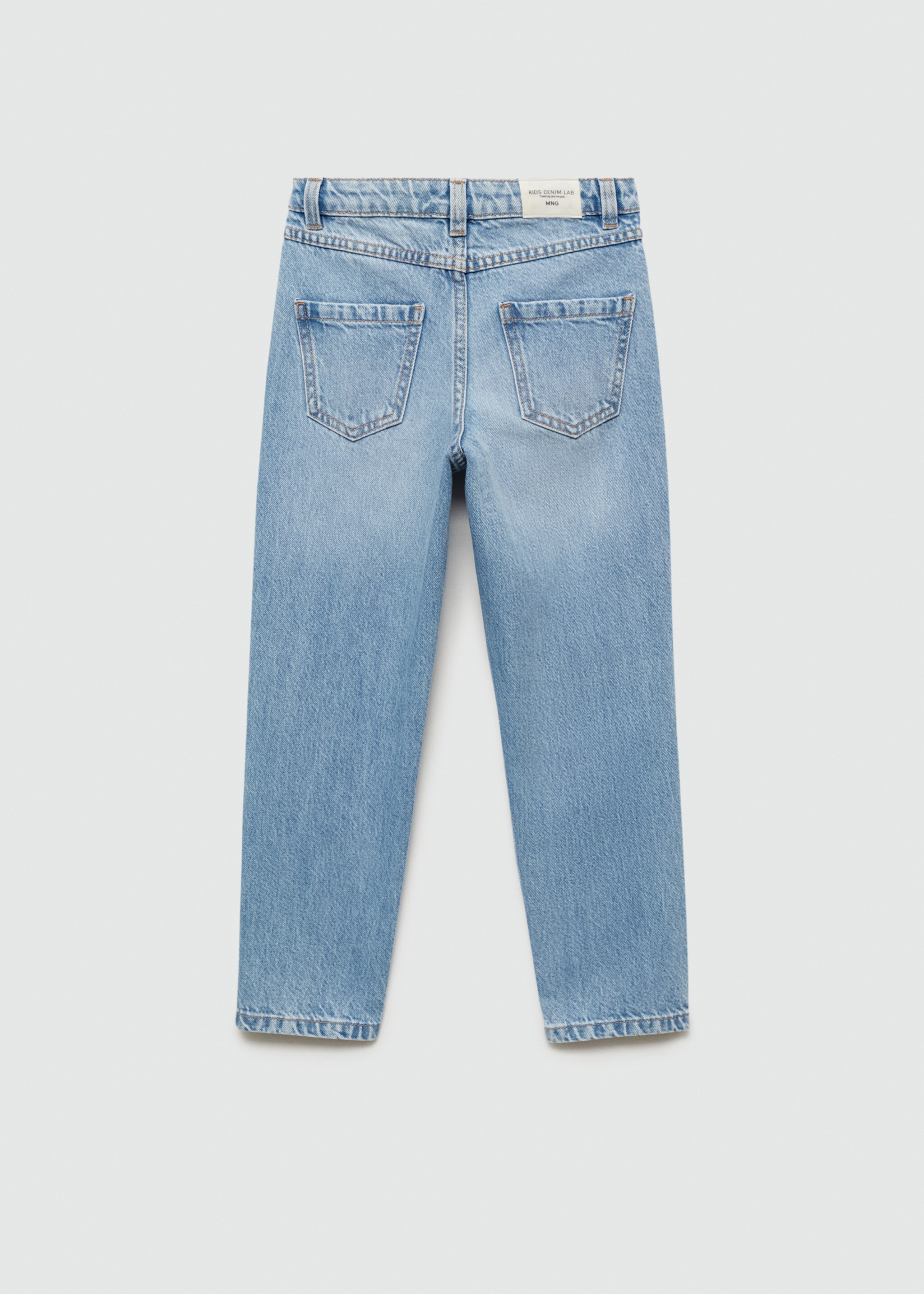 Mom-fit jeans - Stražnji dio artikla, Srednje plava. Ref: 77003275-00.