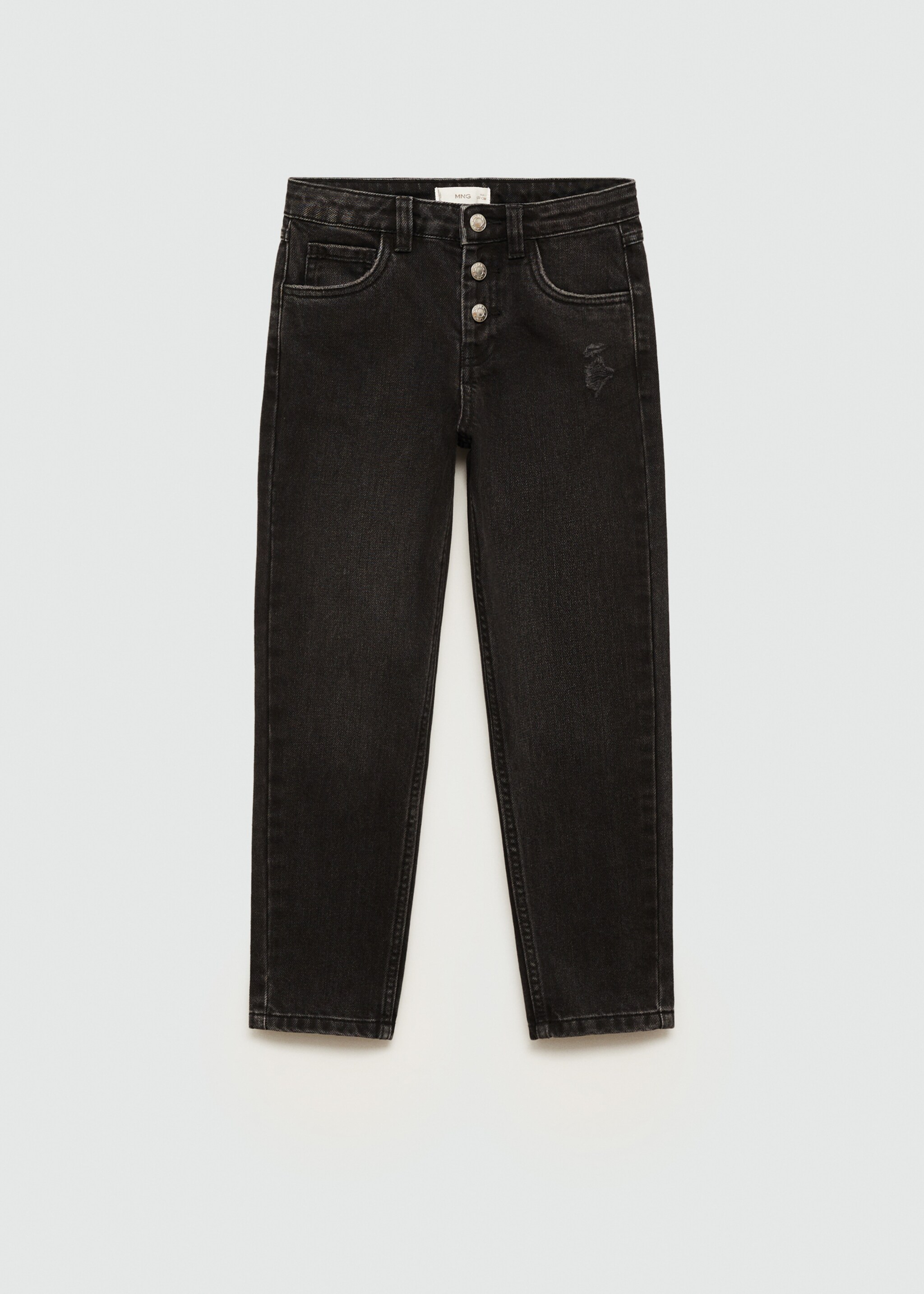 Mom-fit jeans - Article without model, Black denim. Ref: 77003275-00.