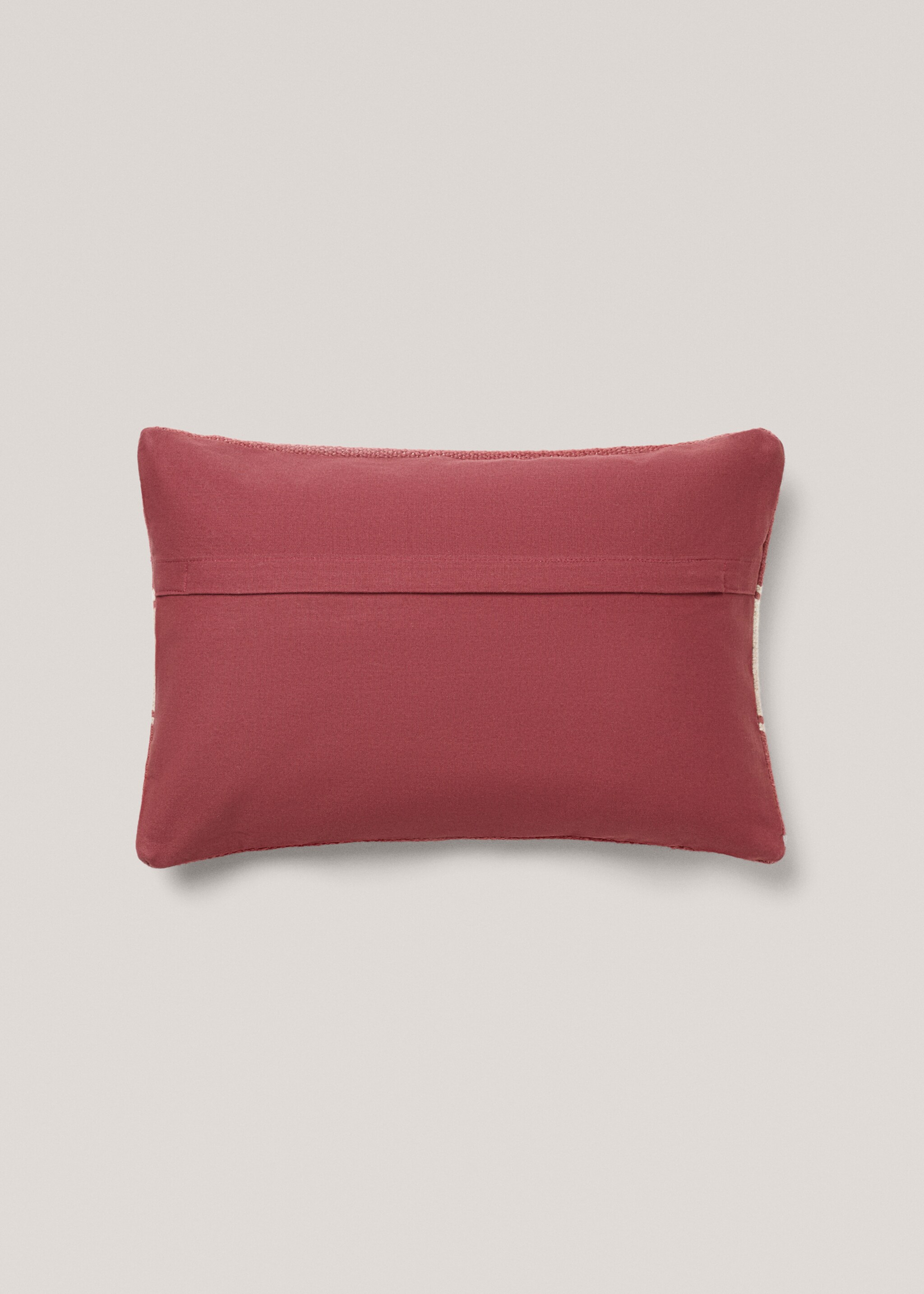 100% wool striped cushion cover - Details of the article 1, Burgundy. Ref: 77003293-00.
