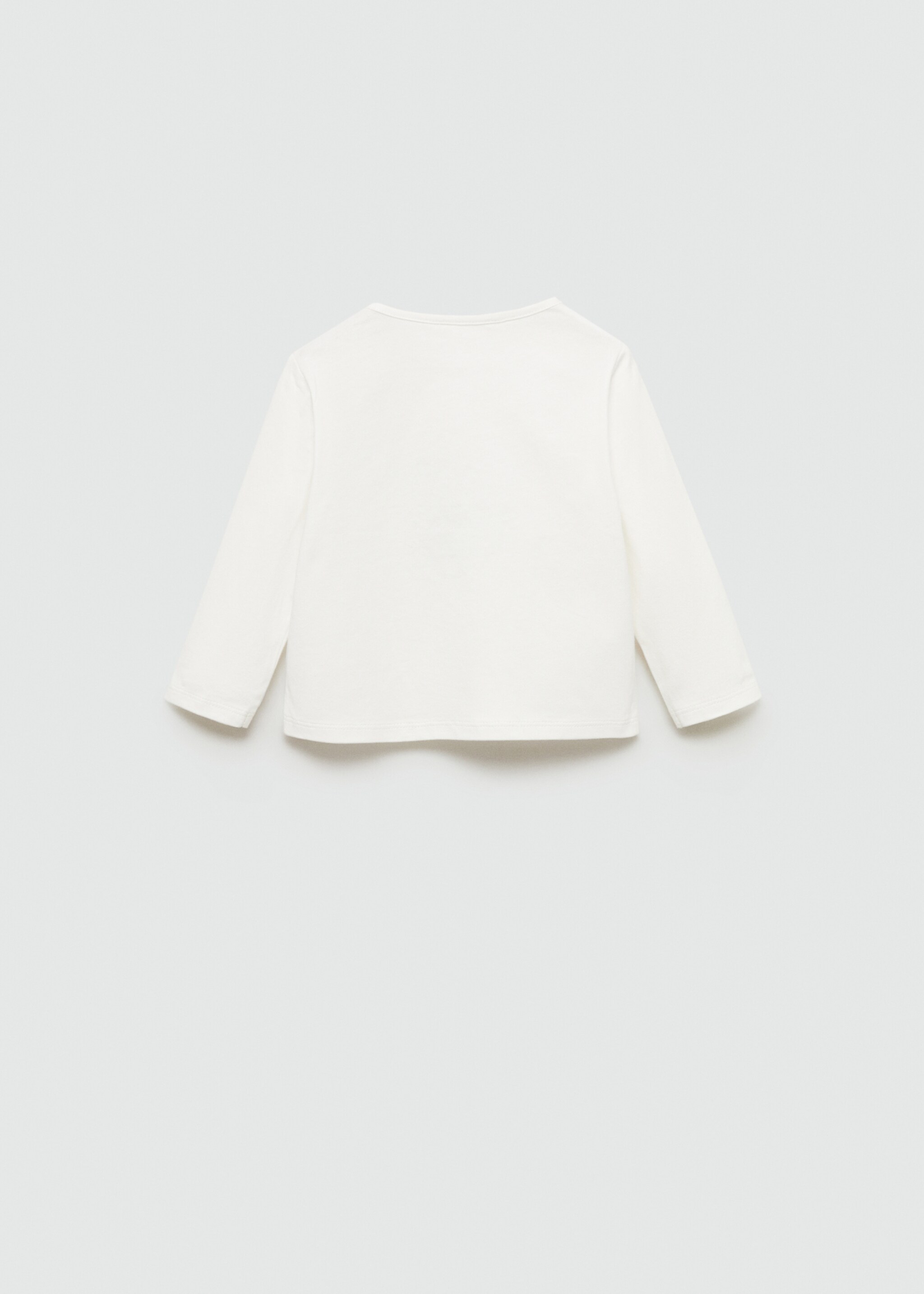 Embroidered detail cotton T-shirt - Reverse of the article, Off White. Ref: 77003692-00.