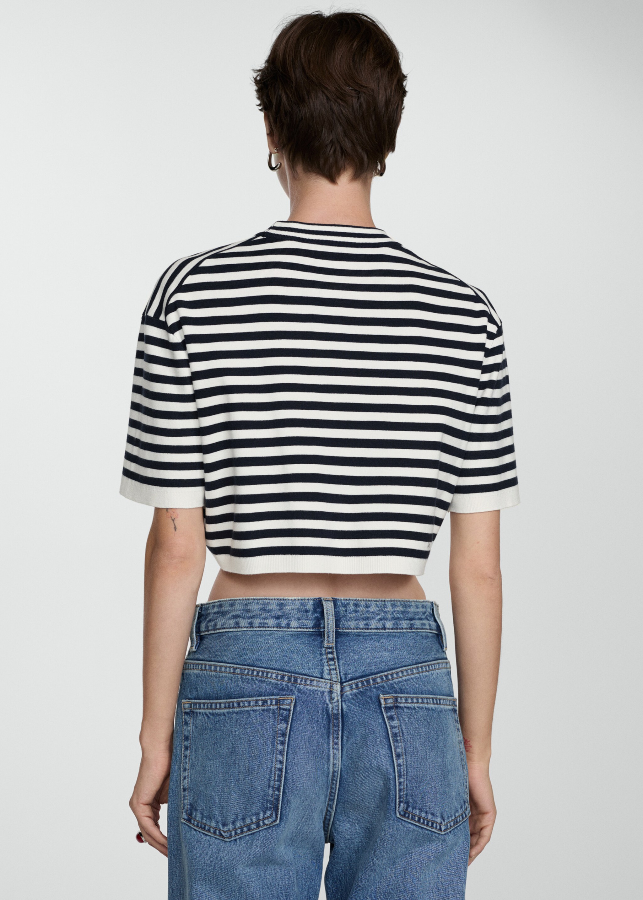 Striped crop T-shirt - Reverse of the article
