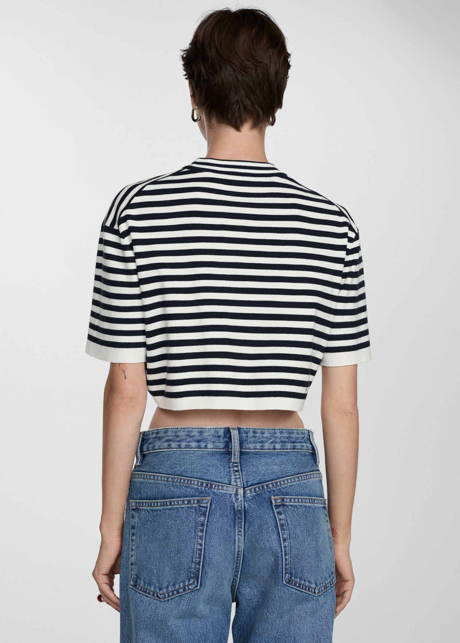 Striped crop T-shirt - Reverse of the article