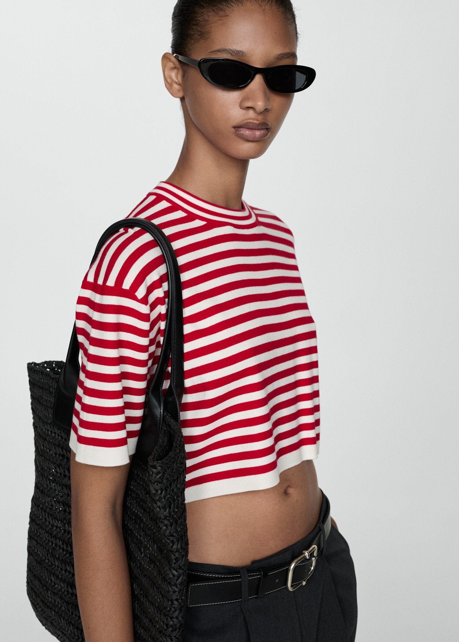 Striped crop T-shirt - Medium plane