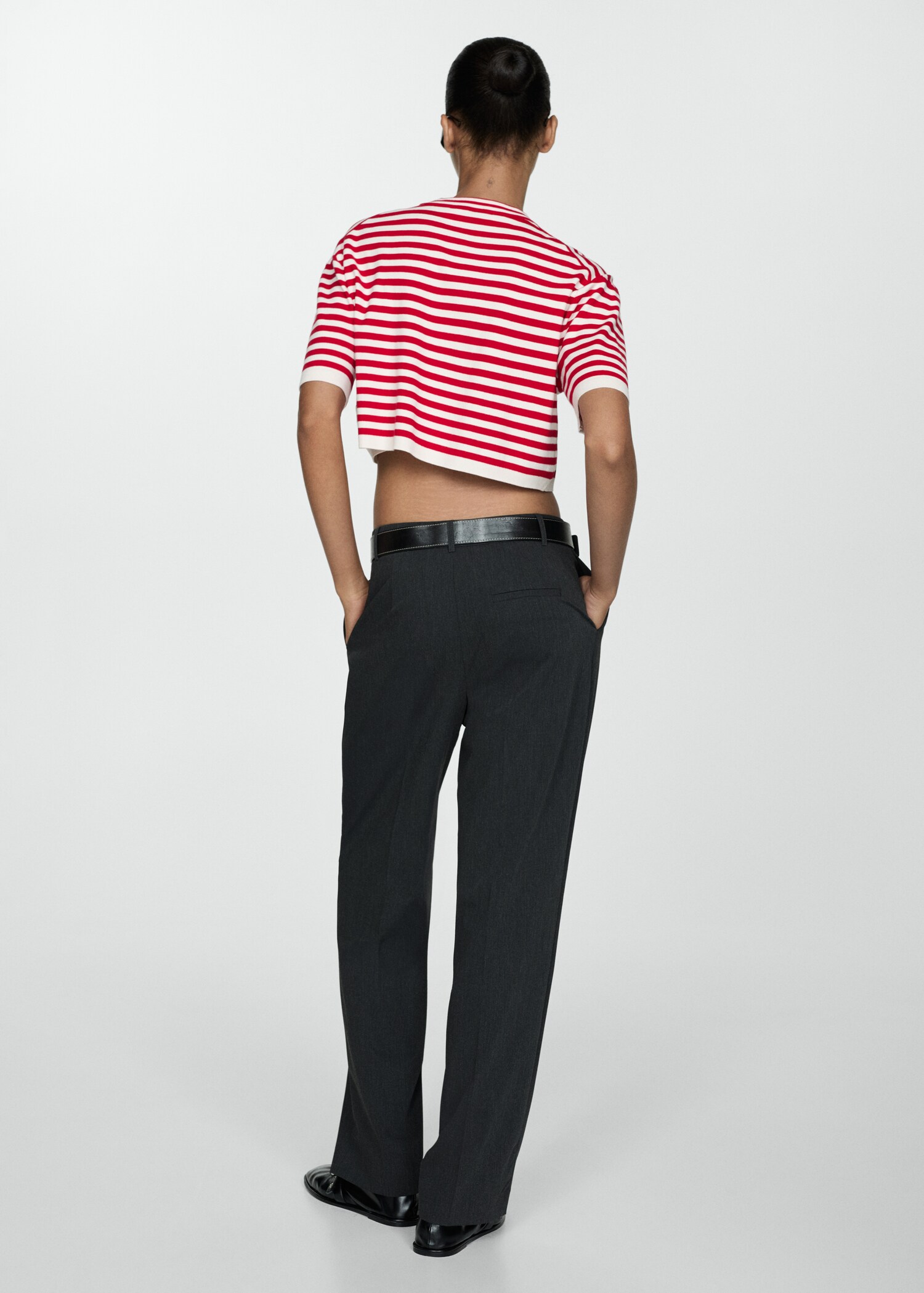 Striped crop T-shirt - Reverse of the article