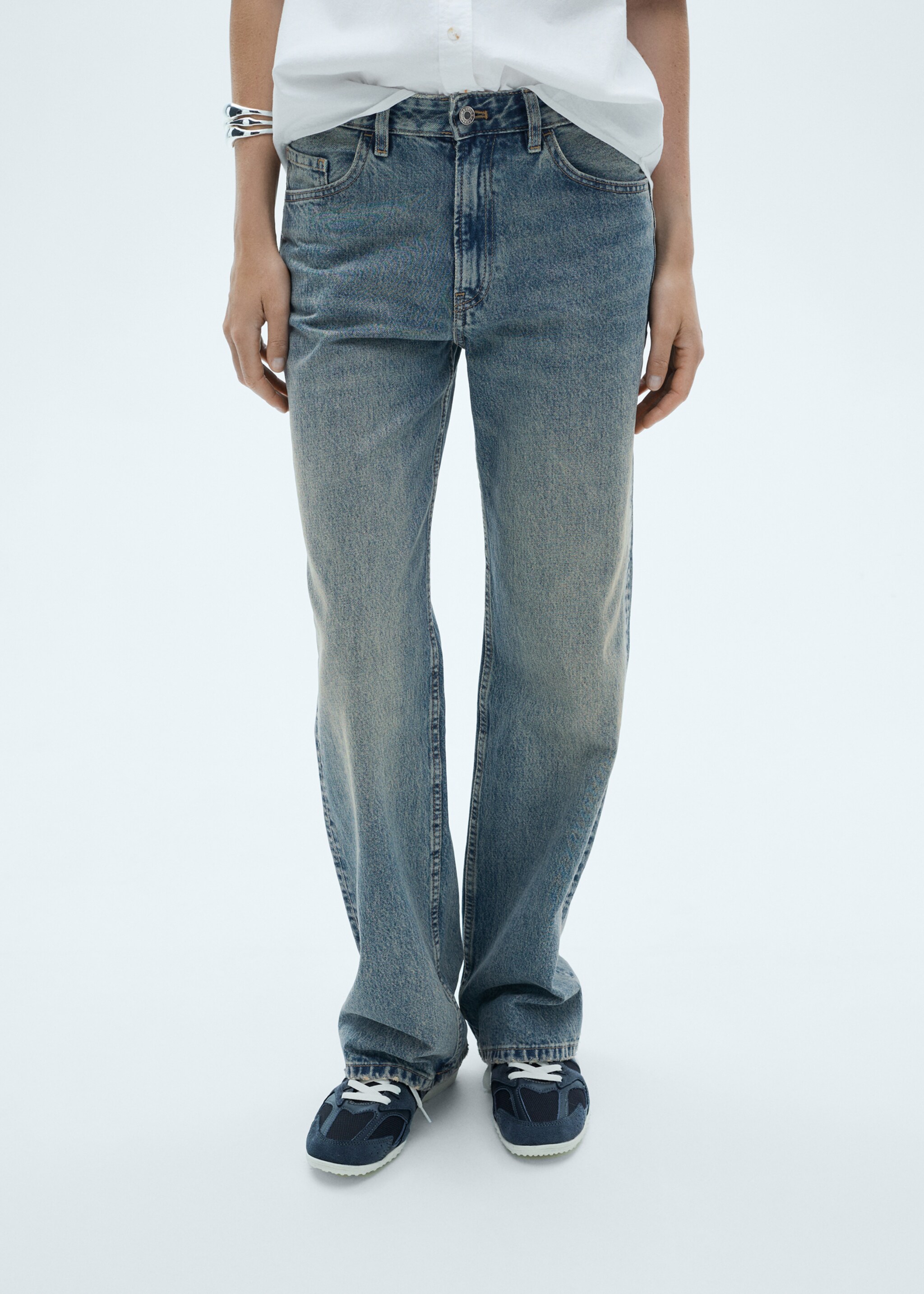 Miami medium-rise straight-fit jeans - Details of the article 1, Medium Vintage Blue. Ref: 77004021-00.