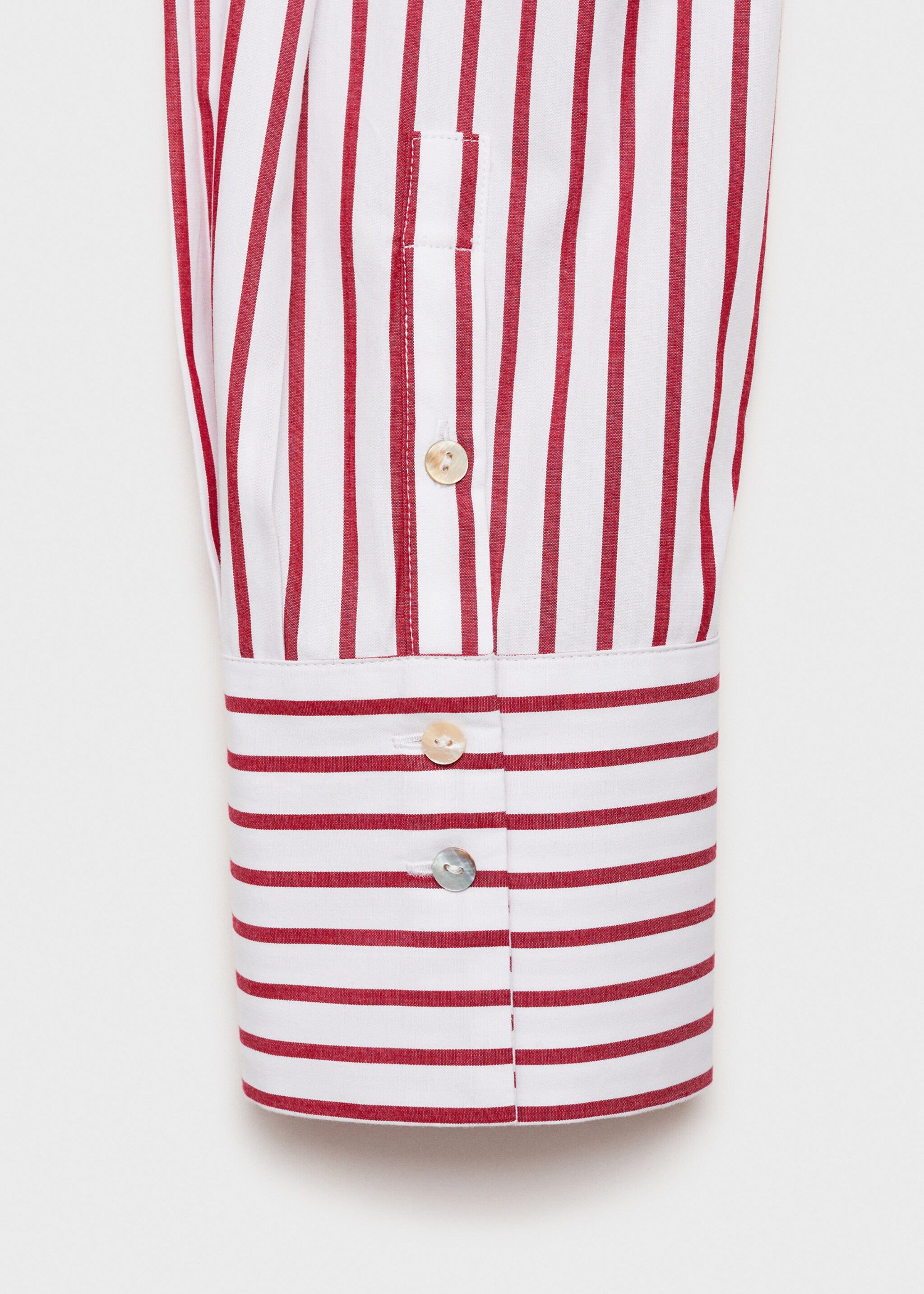 Striped cropped shirt - Details of the article 0, Red. Ref: 77004028-00.