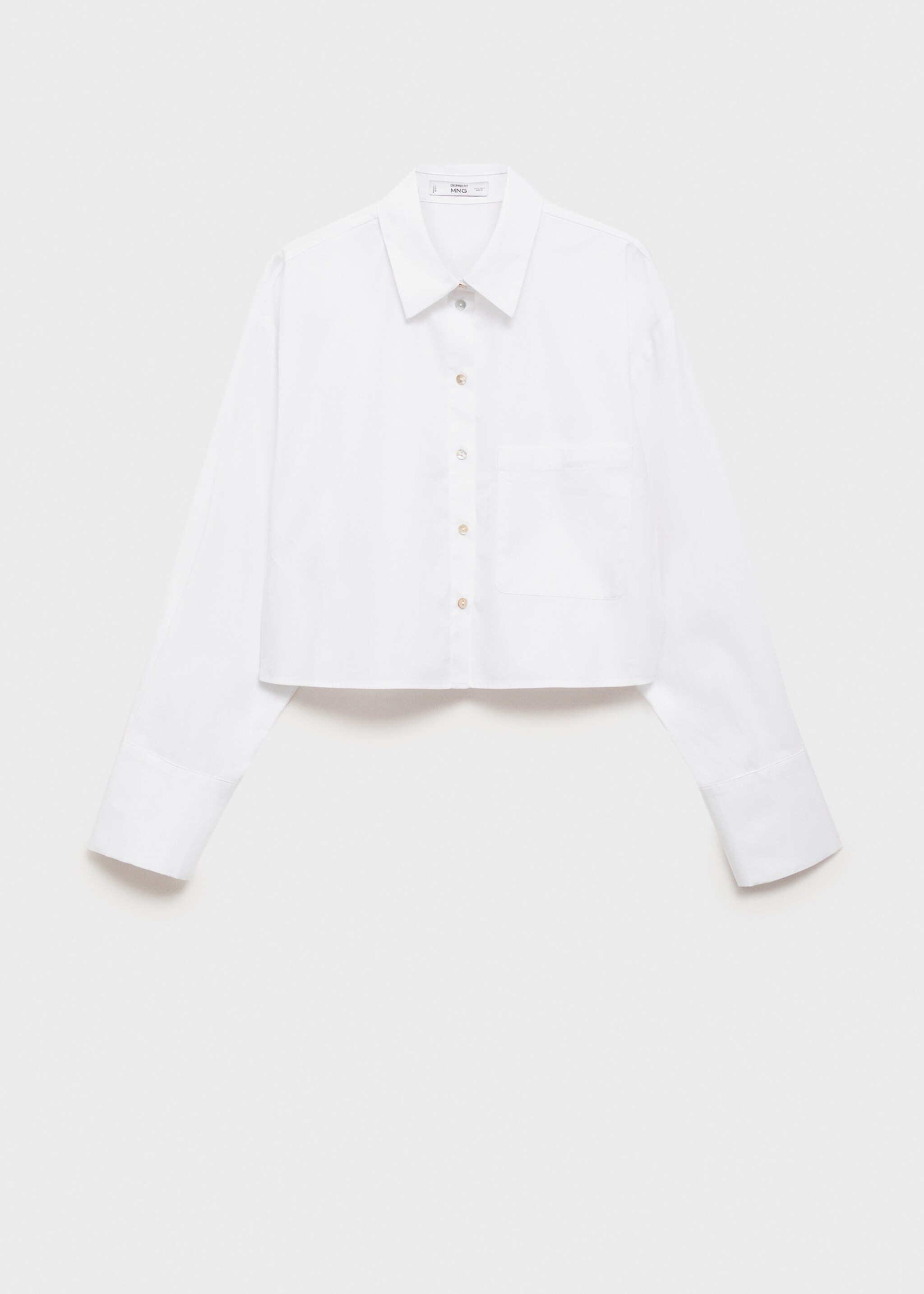 Crop blouse met zak - Artikel zonder model, Gebroken wit. Ref: 77004029-00.