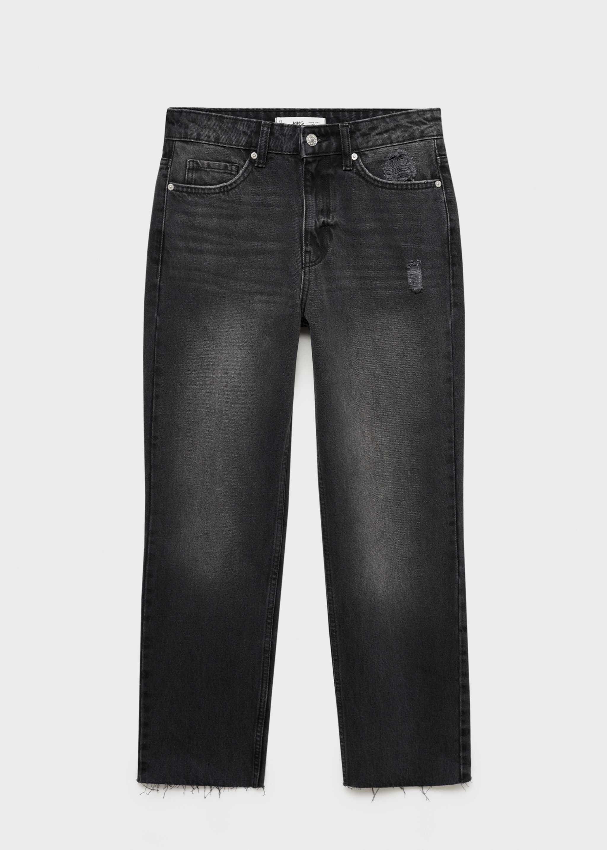 Blanca straight-fit cropped jeans - Article without model, Black denim. Ref: 77004031-00.