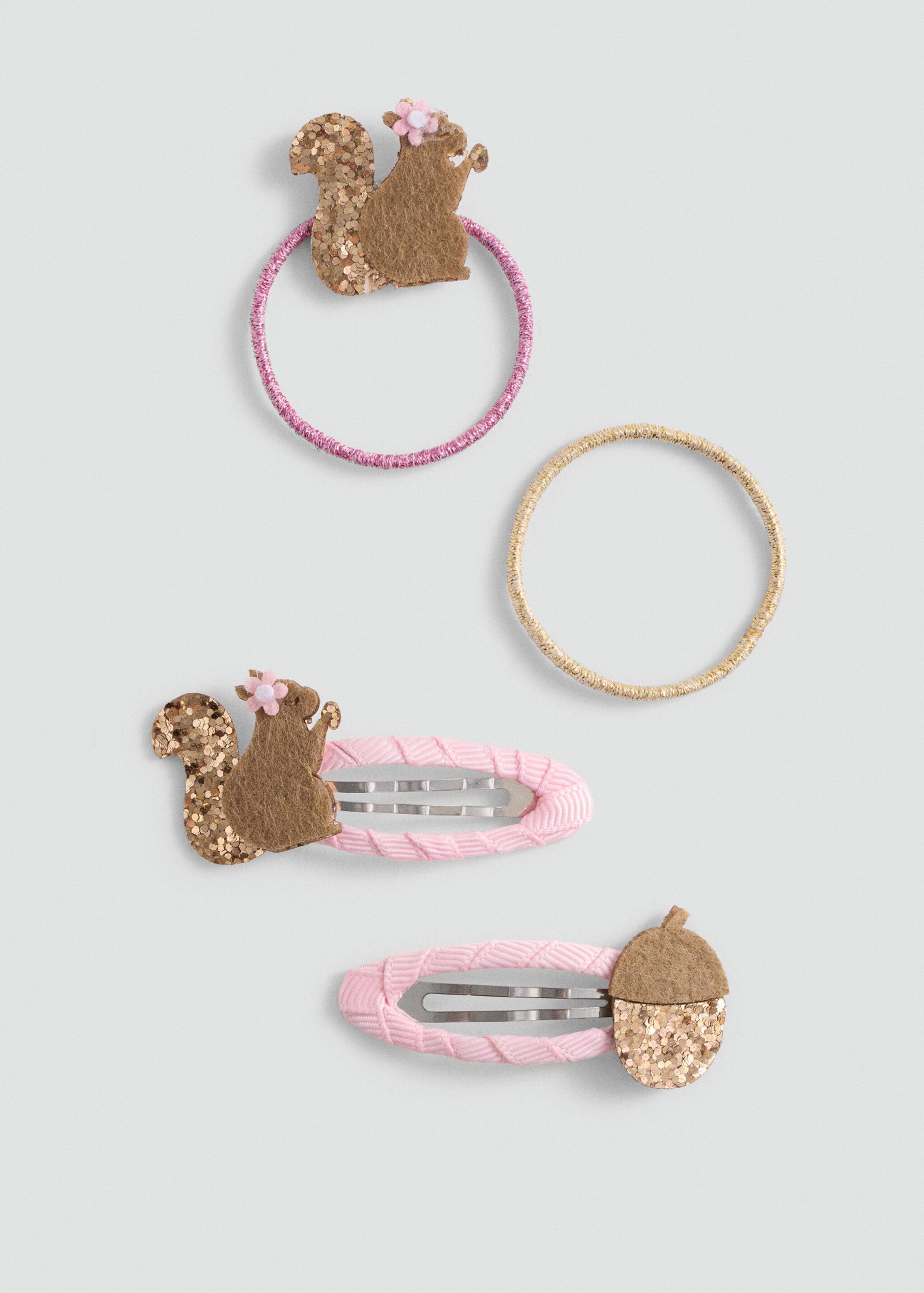 Pack of hairpins and hair bands - Article without model, Pale Pink. Ref: 77004054-00.