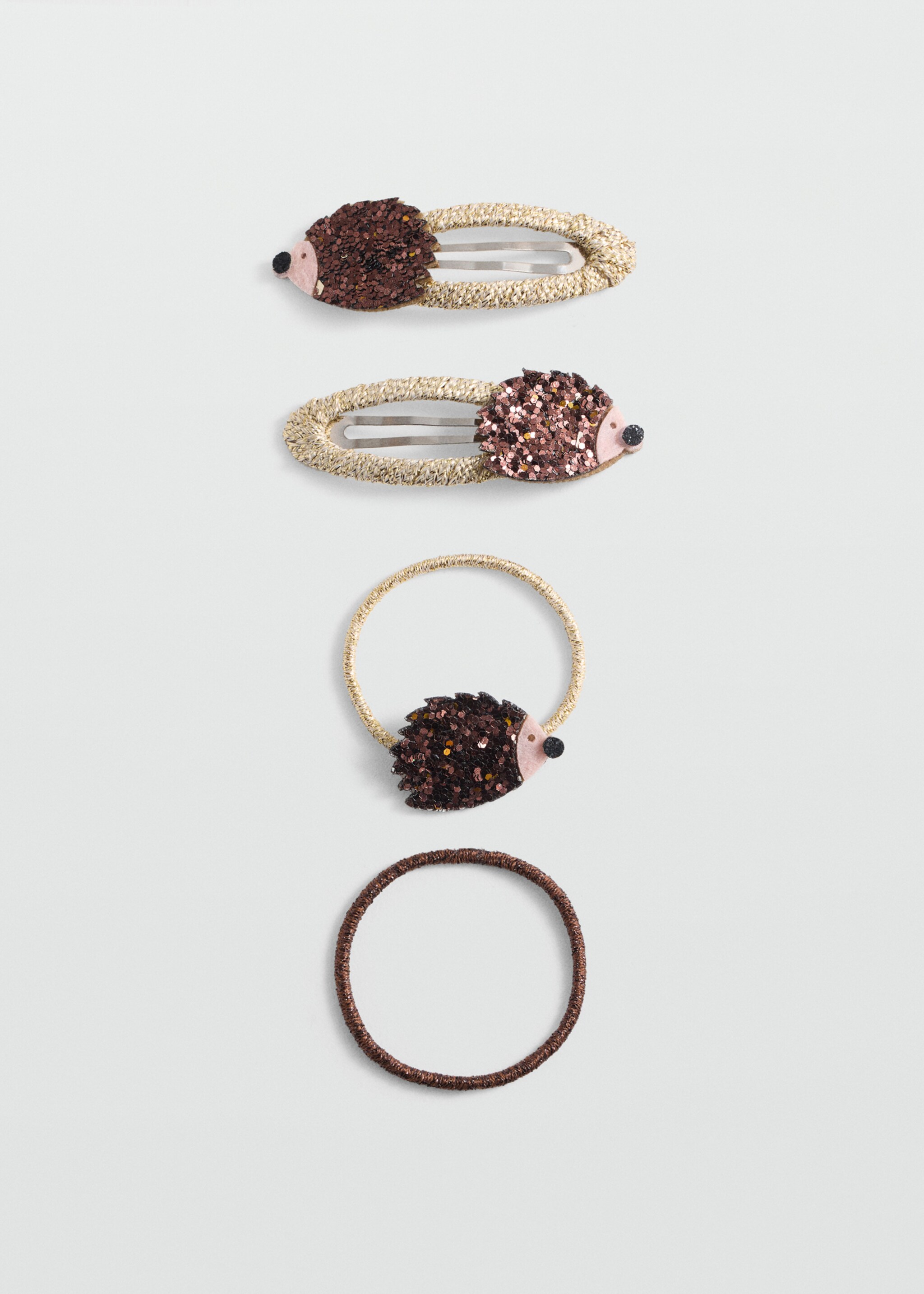 Pack of hairpins and hair bands - Article without model, Gold. Ref: 77004055-00.