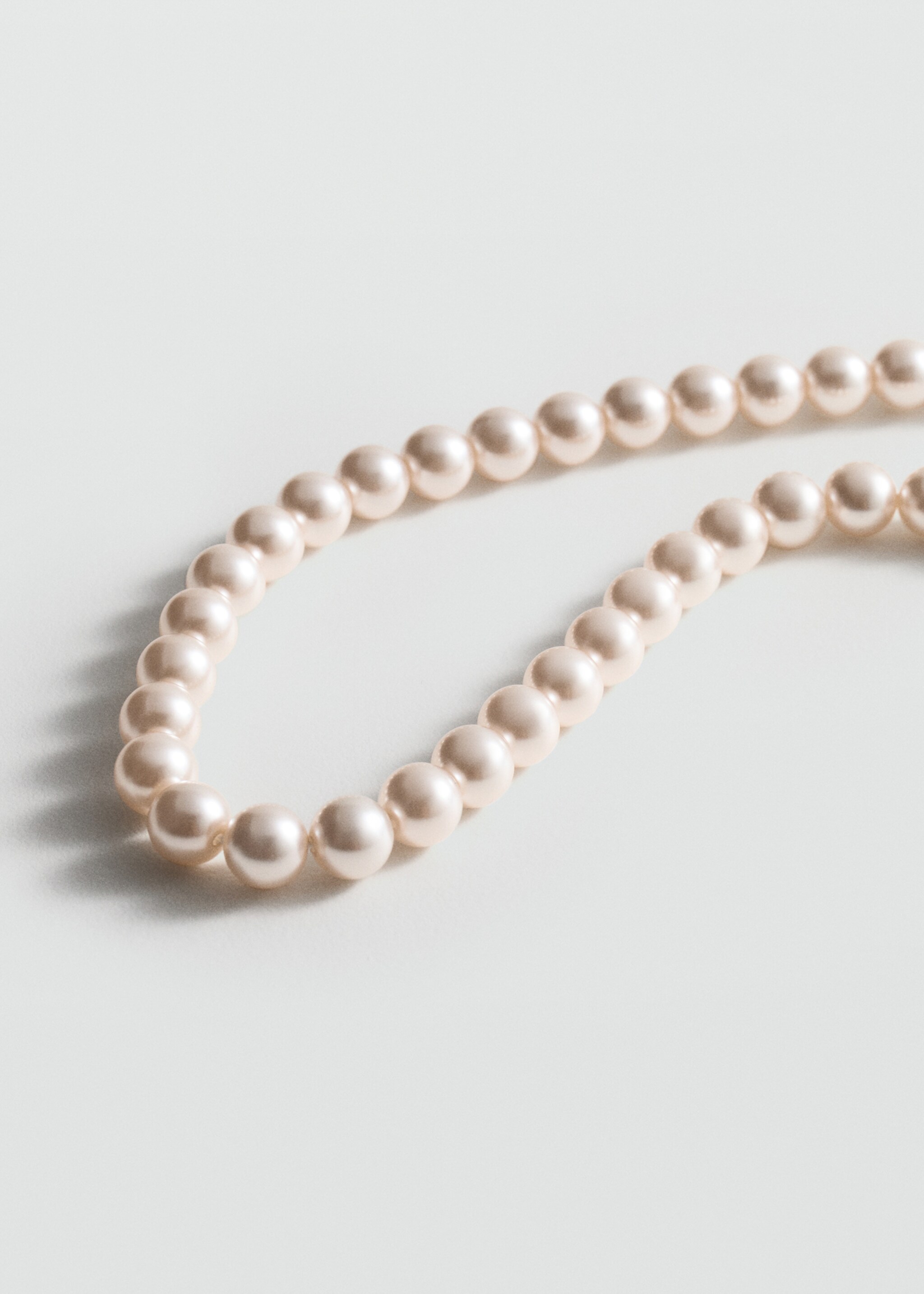 Crystal pearl necklace - Medium plane, White. Ref: 77004077-00.
