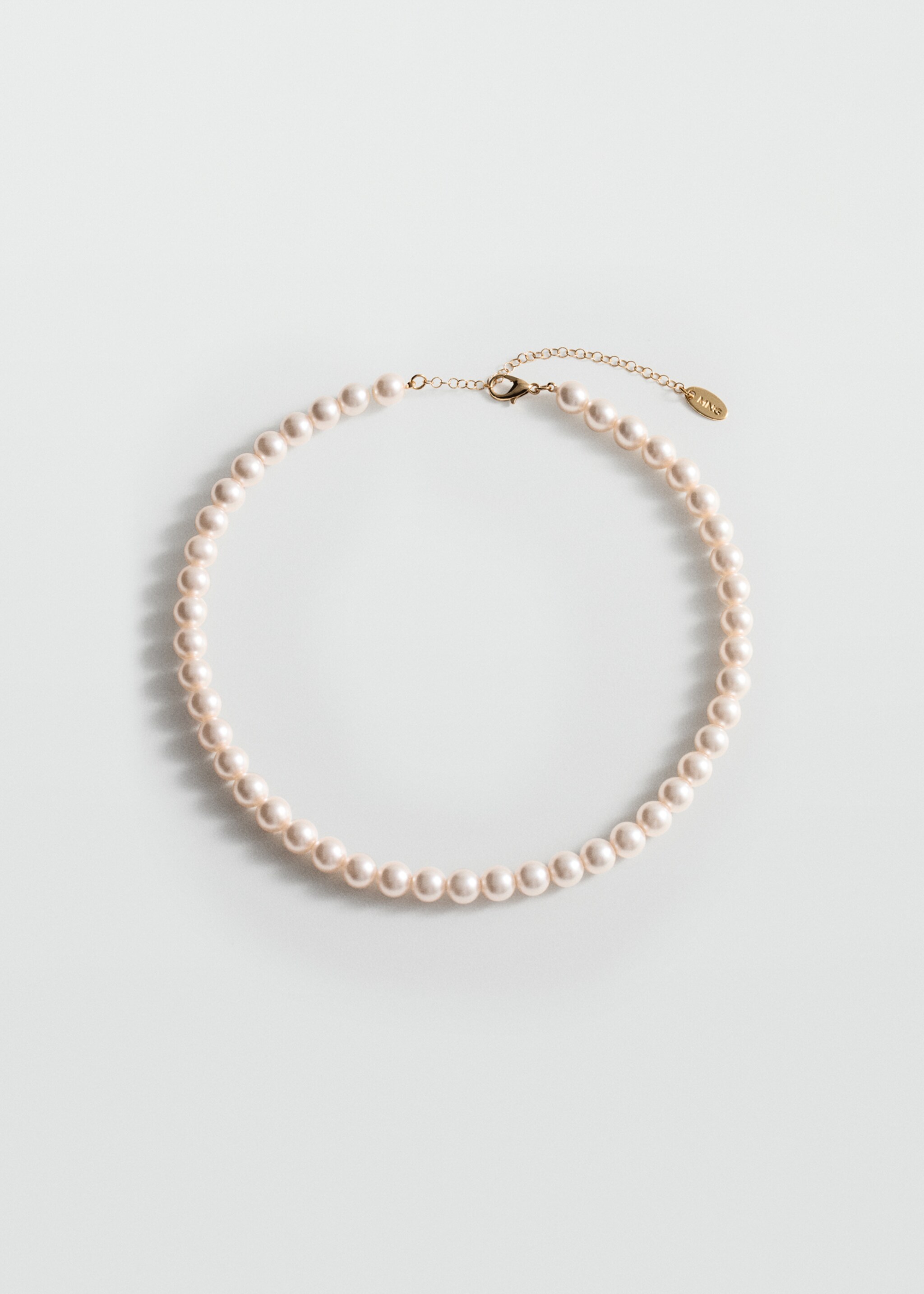 Crystal pearl necklace - Article without model, White. Ref: 77004077-00.