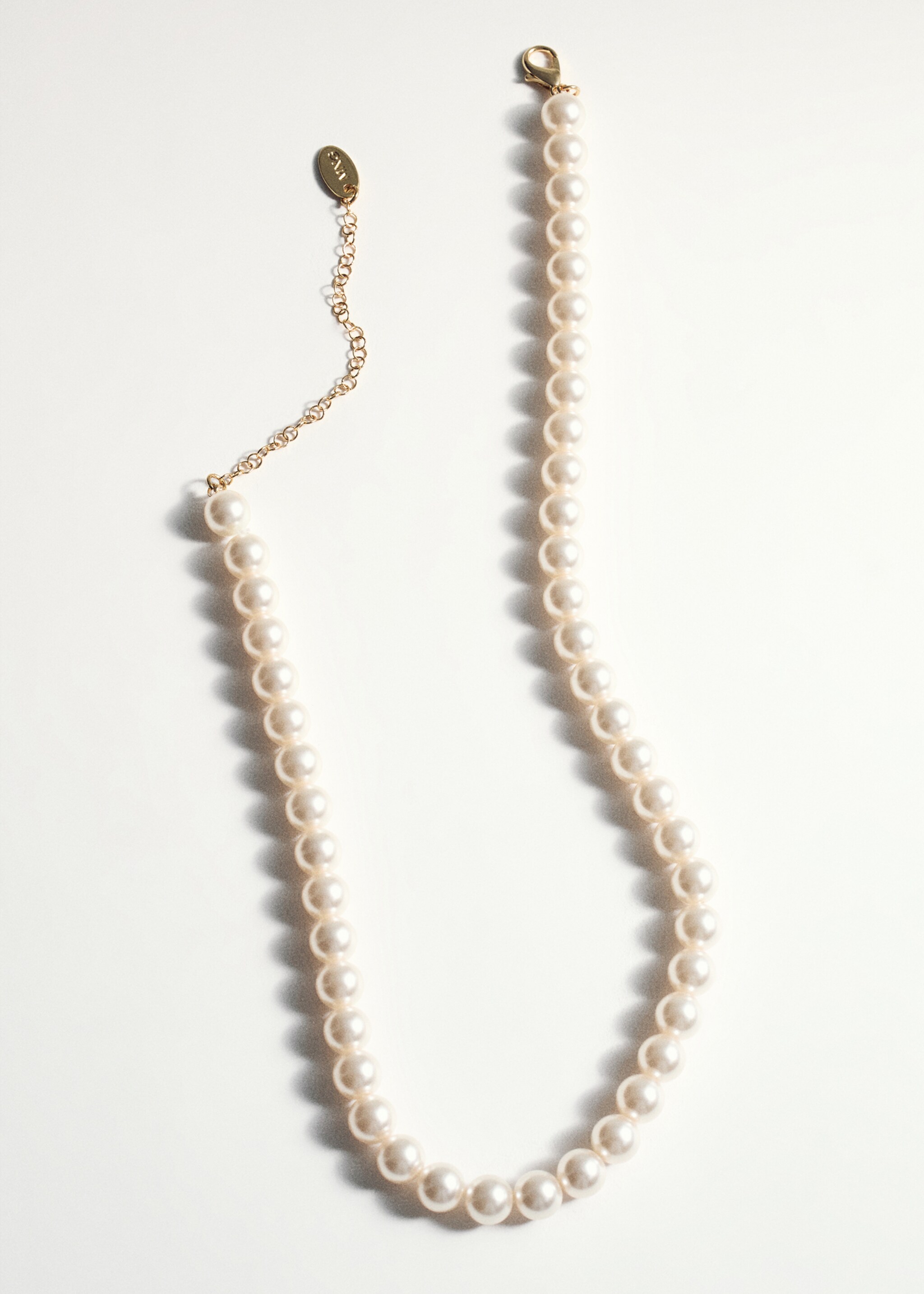 Crystal pearl necklace - Details of the article 5, White. Ref: 77004077-00.