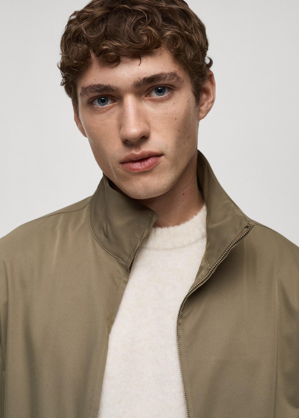 Water-repellent jacket with zip - Men | MANGO OUTLET USA