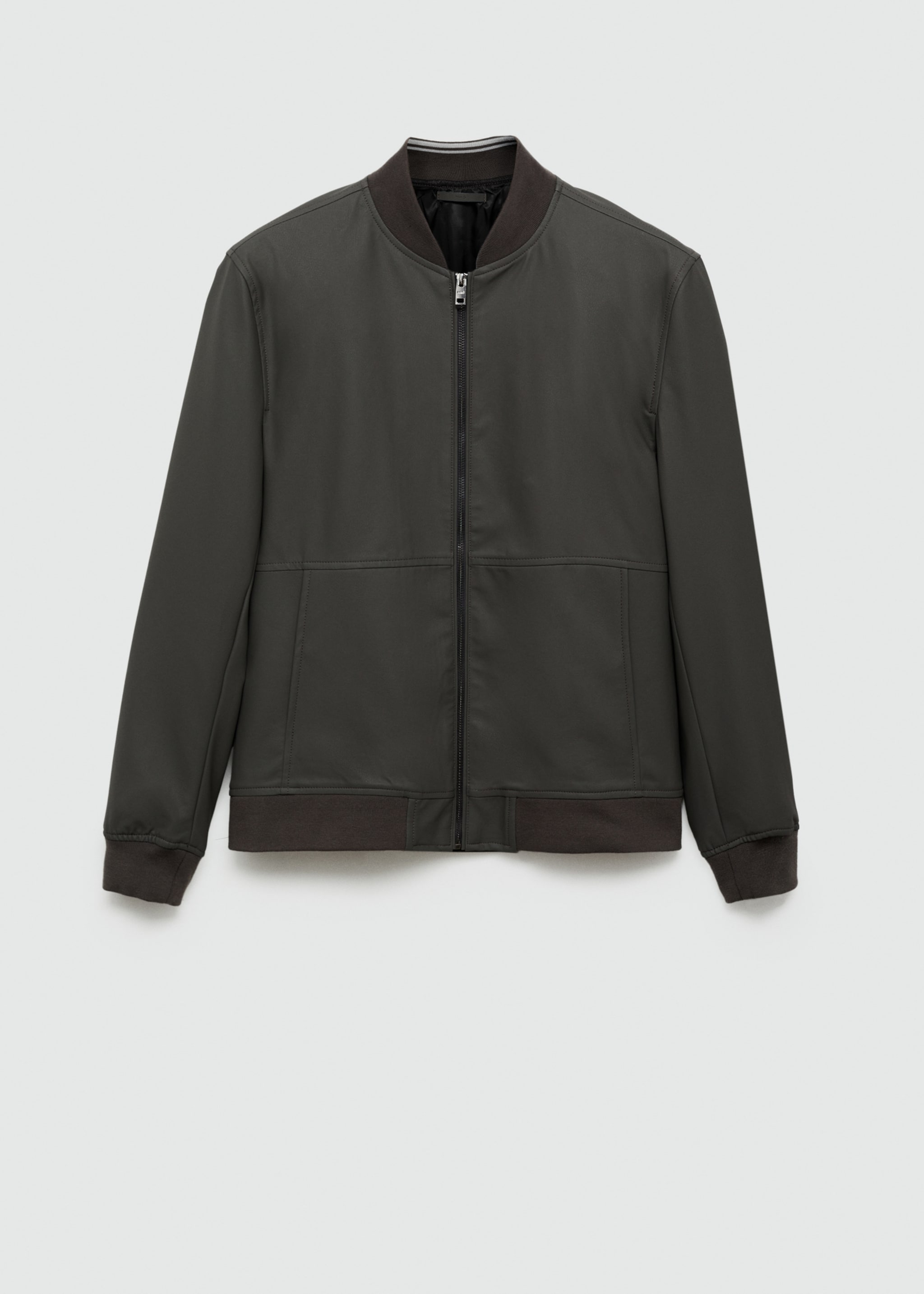 Chaqueta bomber efecto piel - Artículo sin modelo, Gris. Ref: 77004440-00.