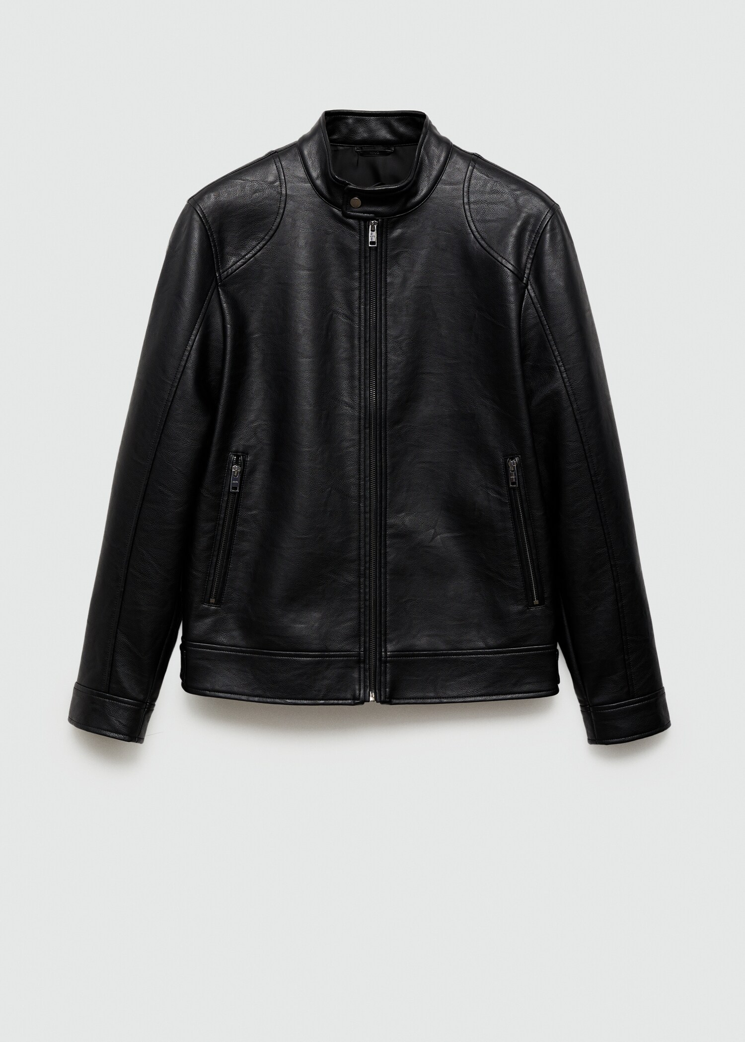 Zip-up leather-effect jacket - Article without model