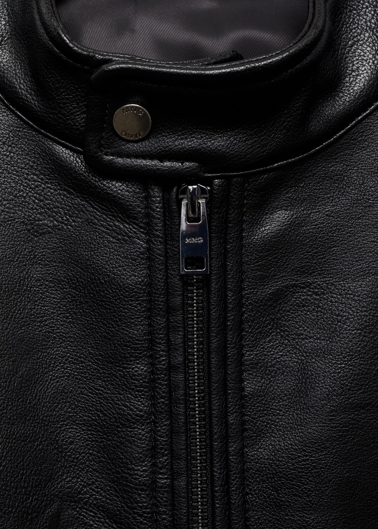 Zip-up leather-effect jacket - Details of the article 0